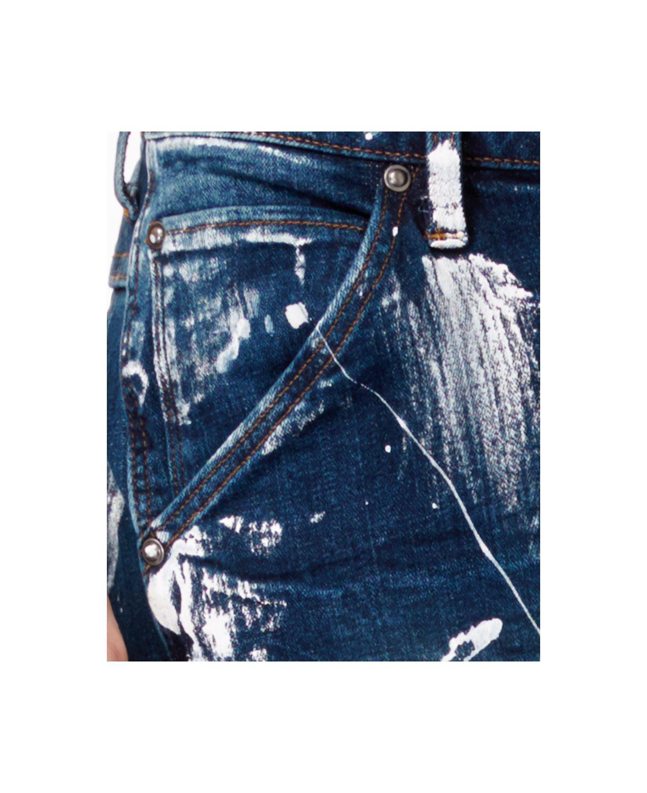 G-Star RAW Men's 5620 Slim-fit Paint-splatter Jeans in Blue for Men | Lyst