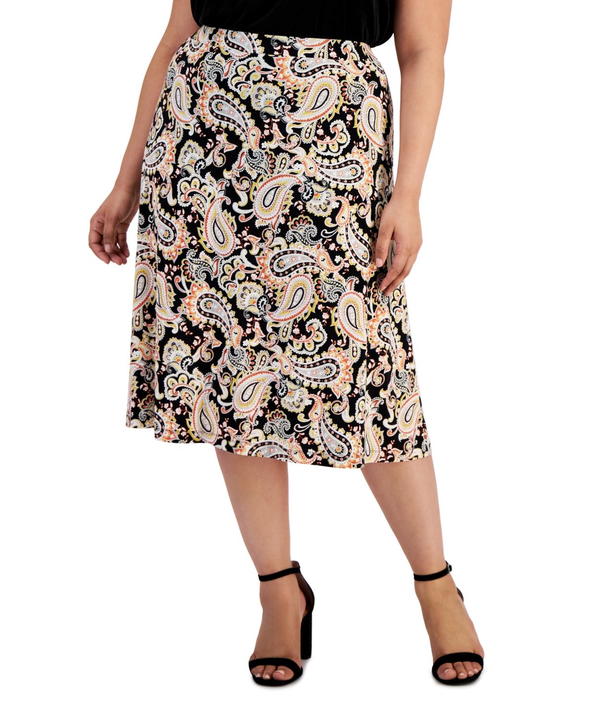 Kasper black midi skirt online