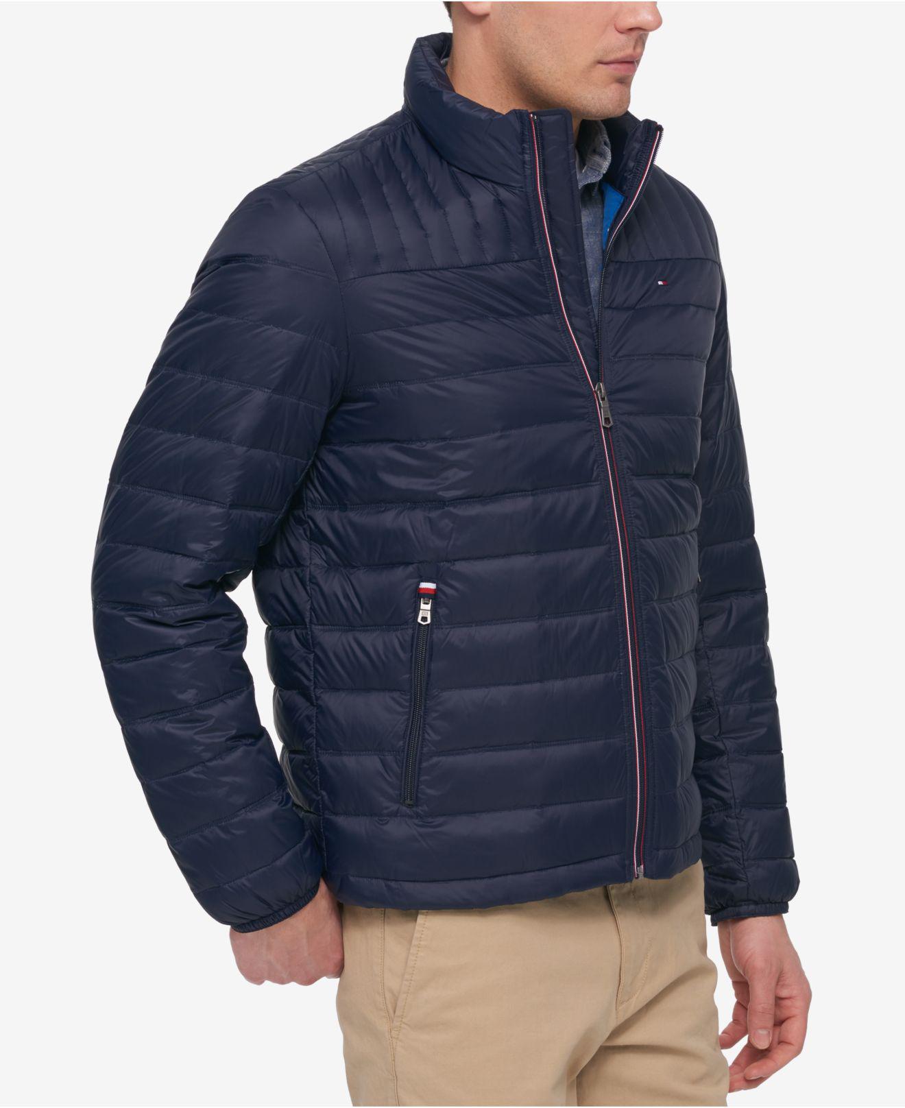 Tommy Hilfiger Big & Tall Packable Down Puffer Coat in Midnight Blue ...