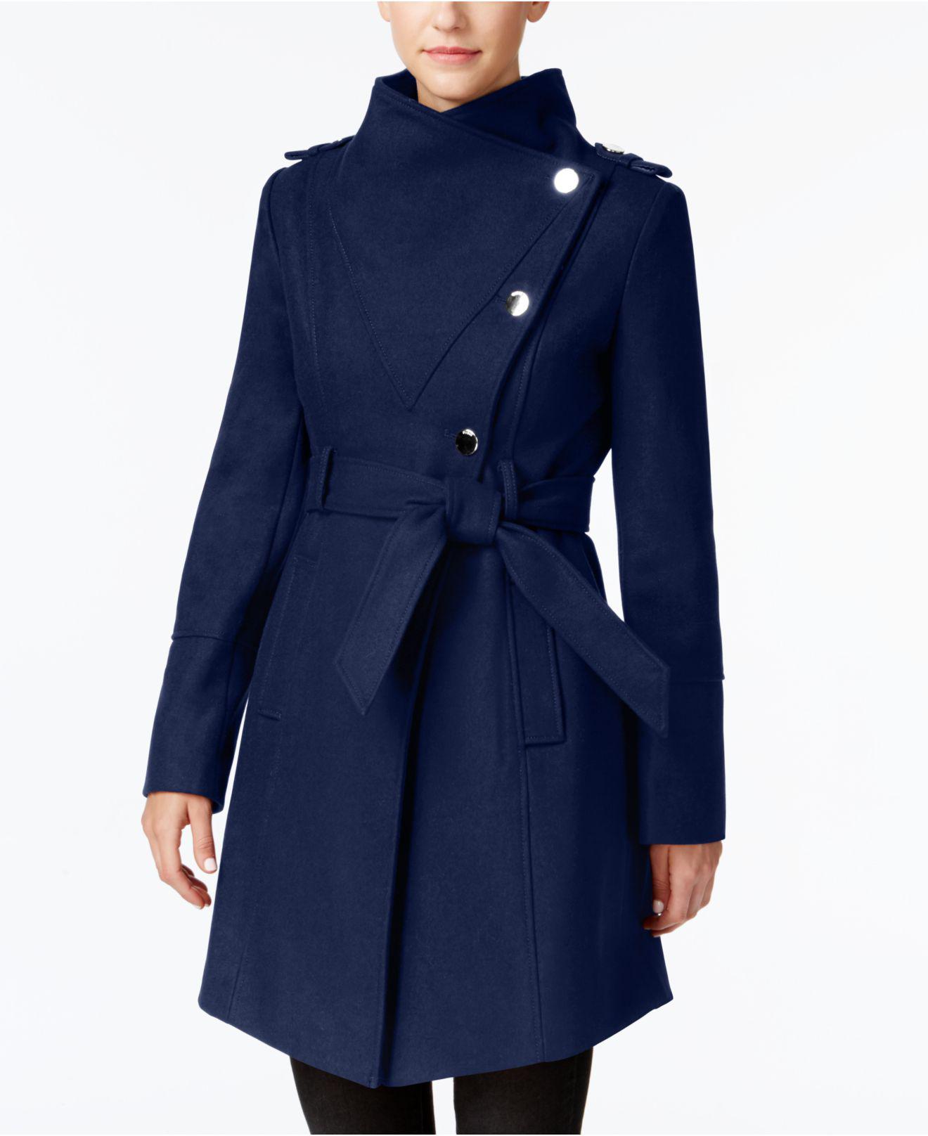 guess asymmetrical wrap coat