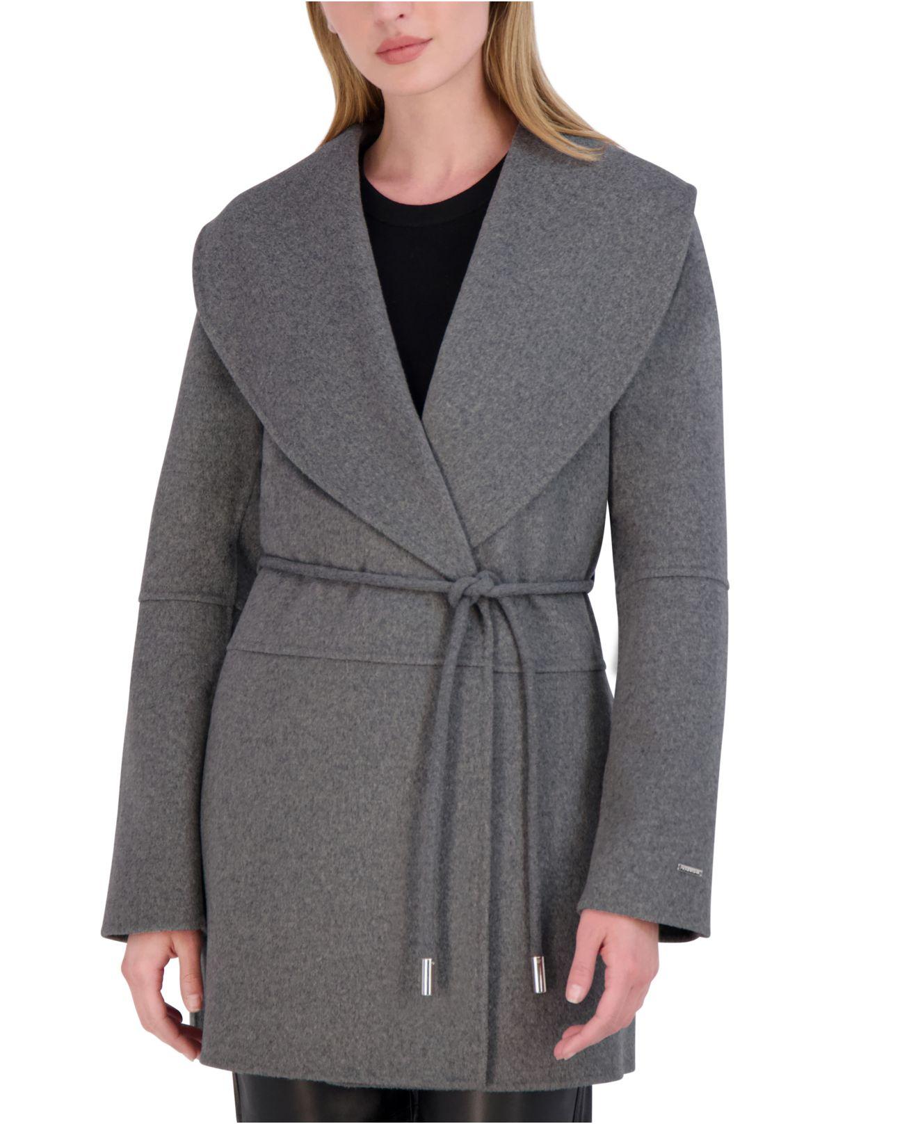 women's marilyn double face belted wrap coat