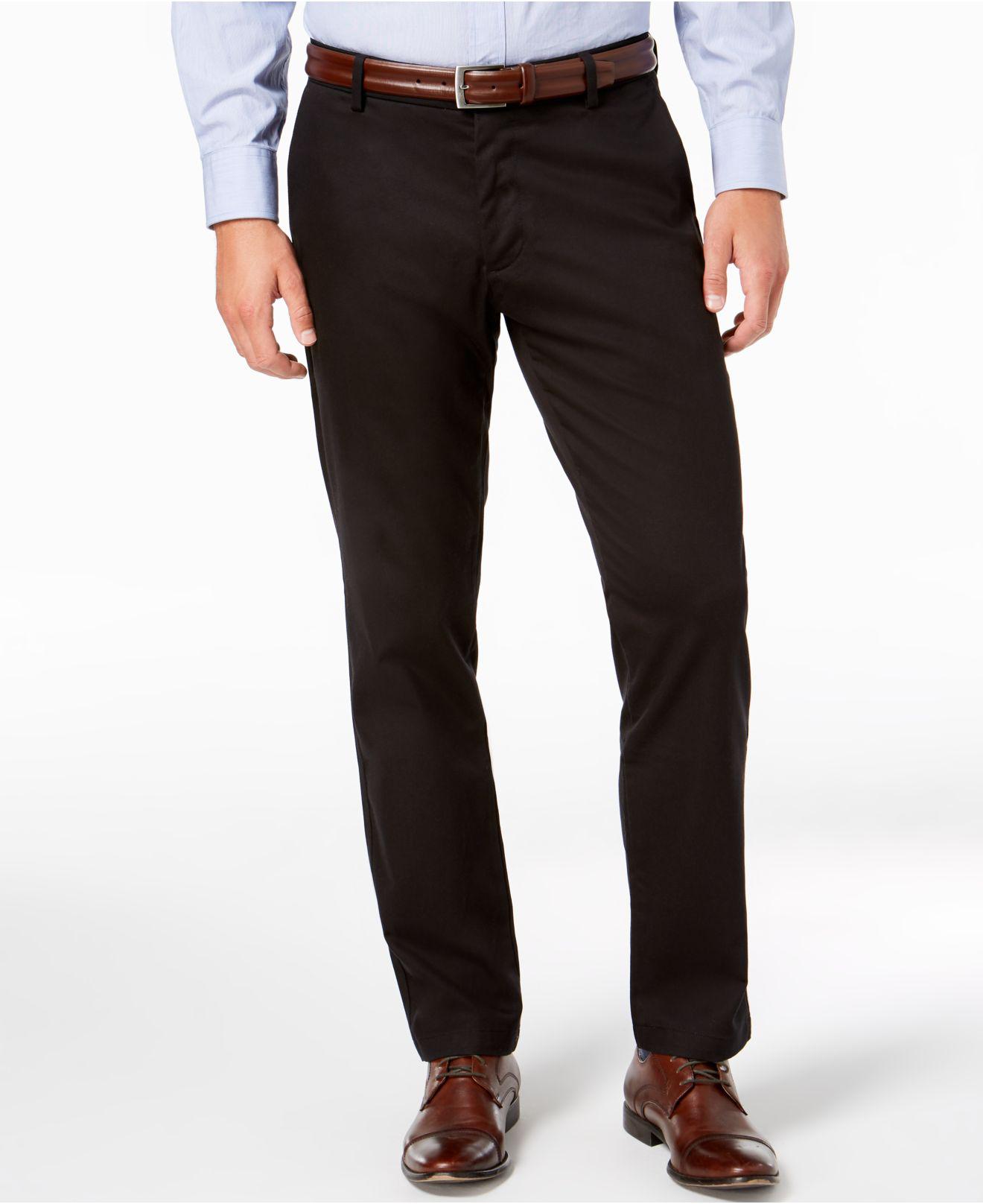 Dockers Signature Lux Cotton Athletic Fit Stretch Khaki Pants in Black for Men - Lyst