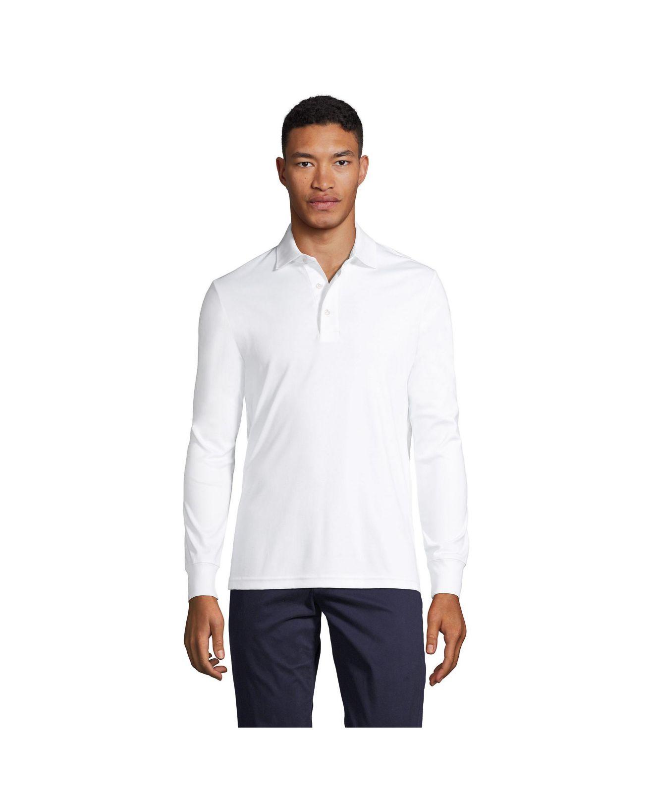 Lands' End Big And Tall Long Sleeve Super Soft Supima Polo Shirt in