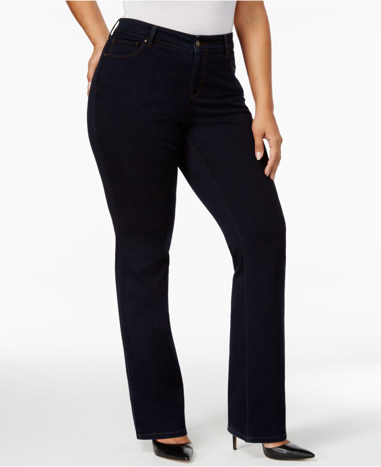 Lyst - Style & Co. Plus Size Jeans, Tummy Control Bootcut, Noir Wash in ...