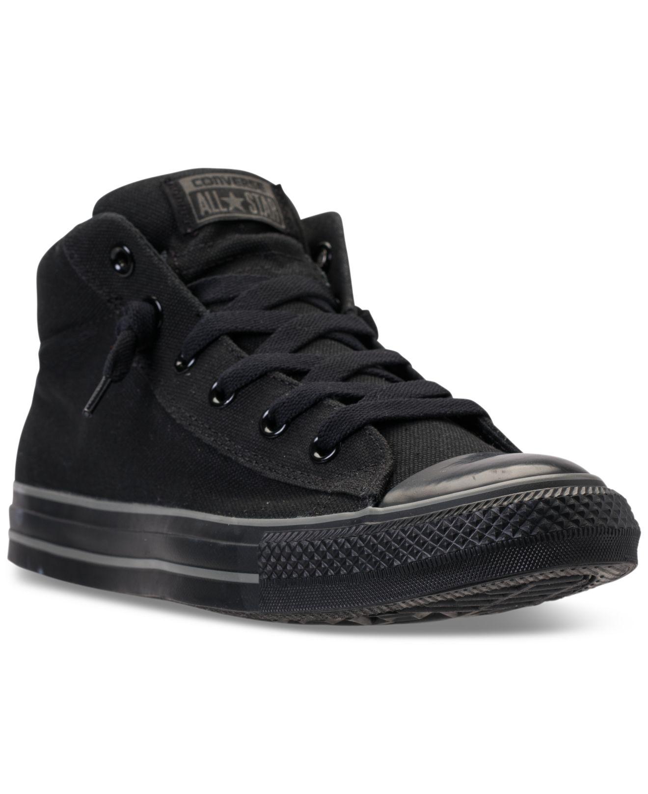 Converse Canvas Men's Chuck Taylor All Star Street Mid Casual Sneakers From  Finish Line in Black/Charcoal (Black) for Men | Lyst