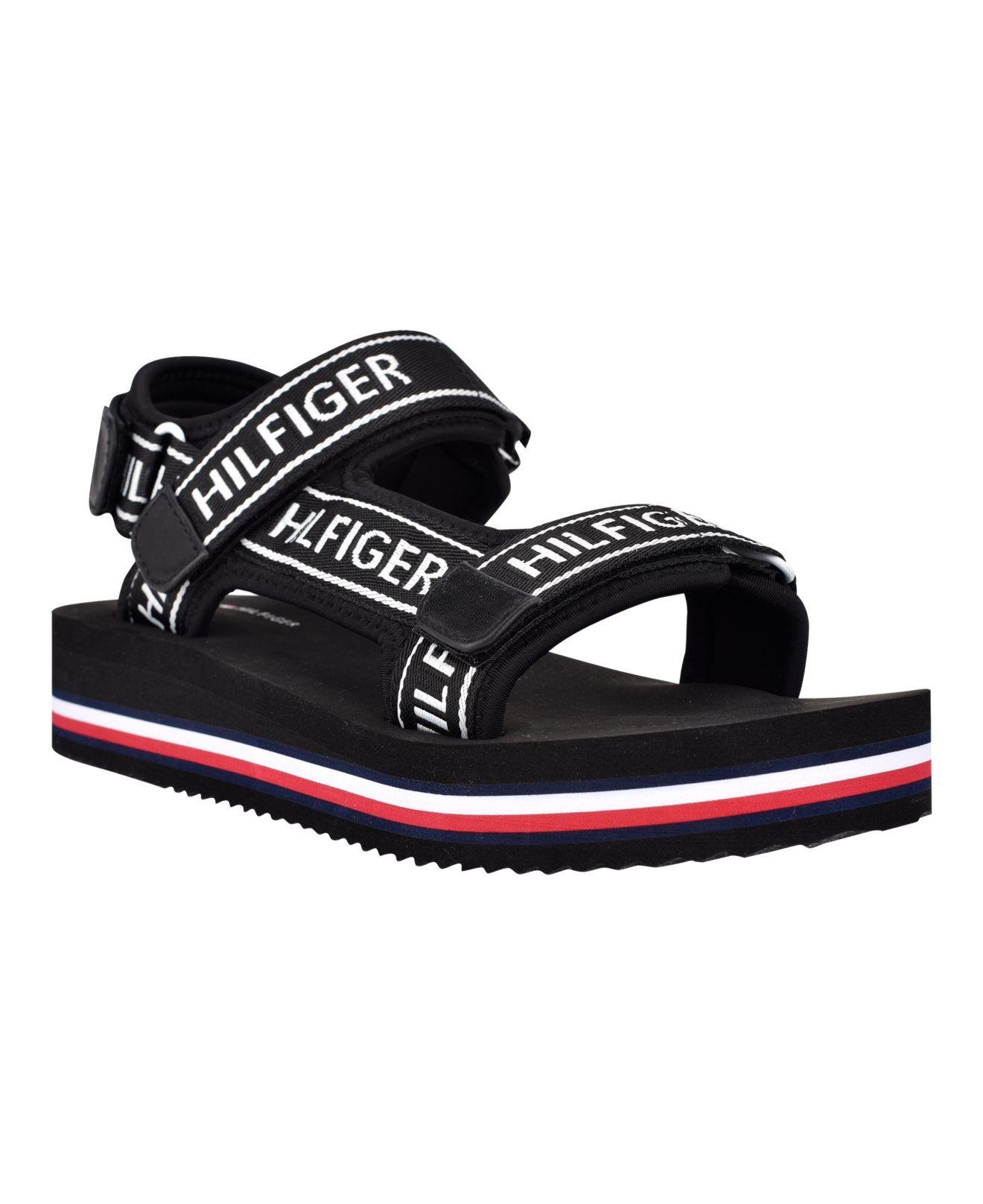 Tommy Hilfiger Nurii Hook And Loop Sport Sandals in Black | Lyst