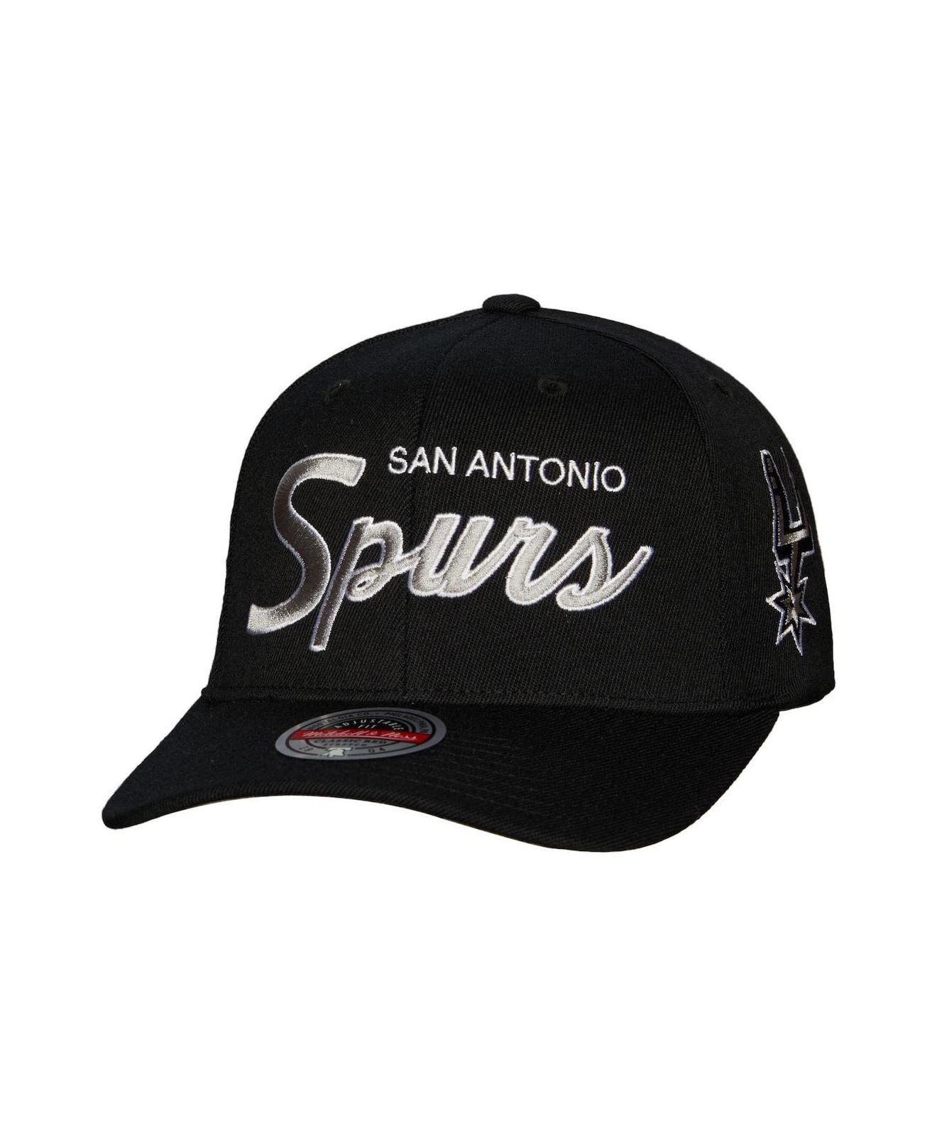 Mitchell & Ness Black San Antonio Spurs Hardwood Classics Script 2.0 Snapback Hat