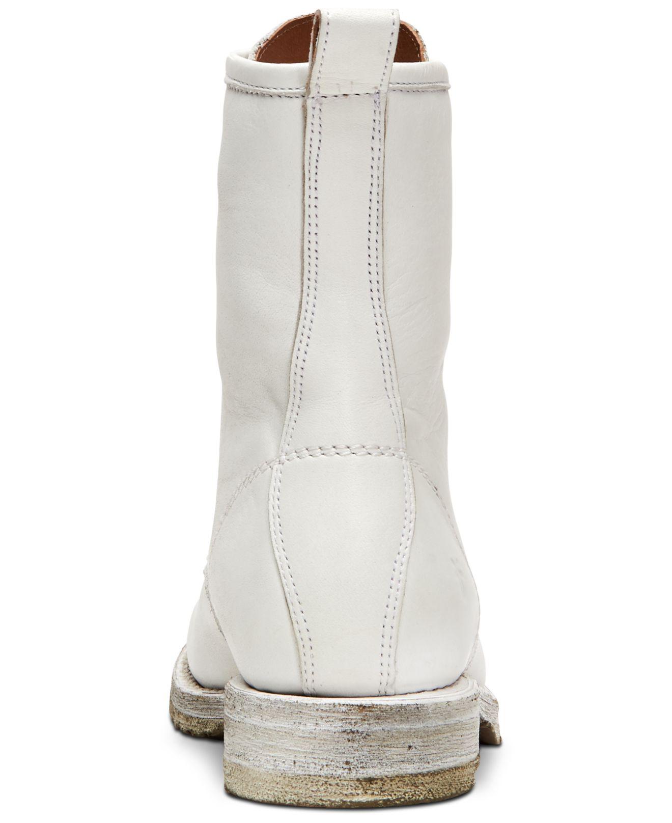 Frye Veronica Combat in White Lyst