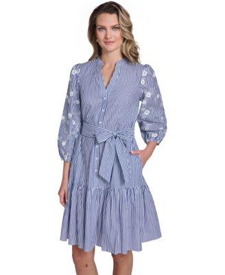 blue dress theory Theory V-neck Shift Mini Shift Dress in Bright Navy main image 0