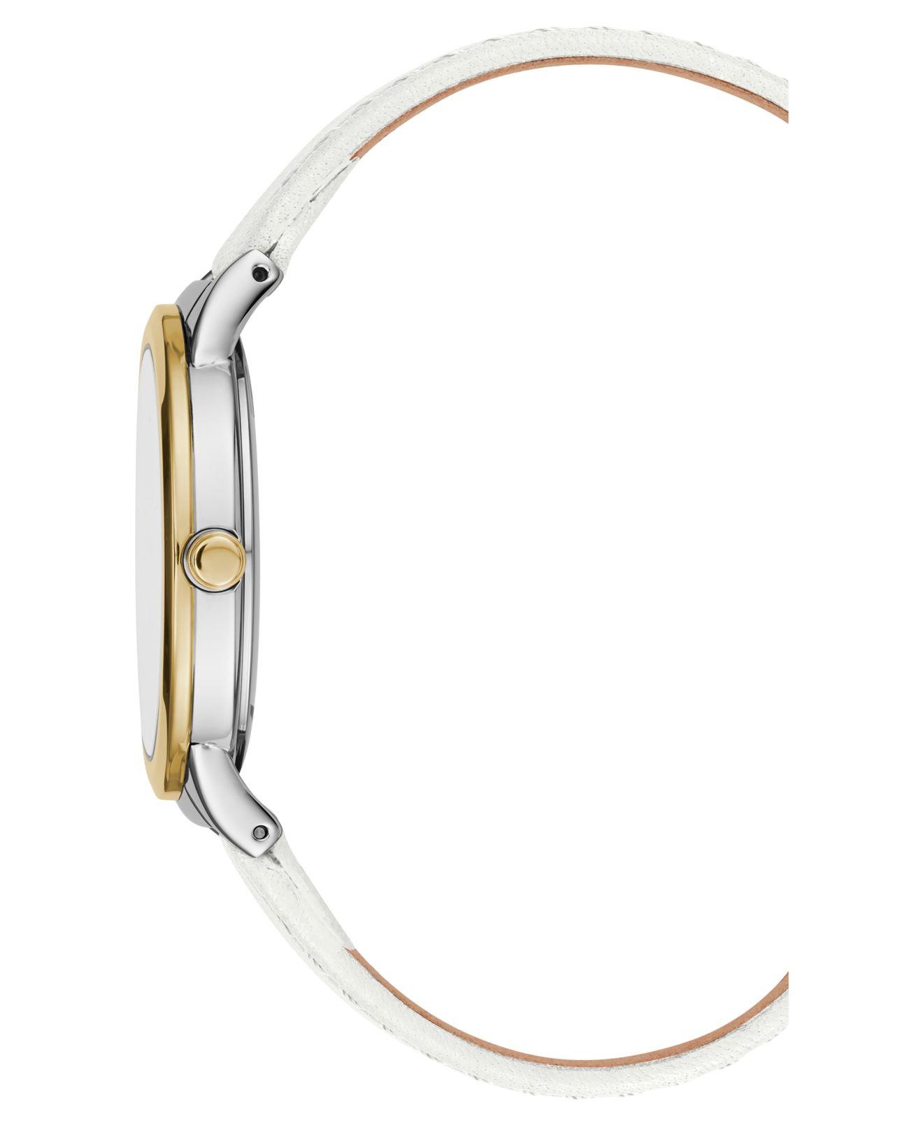 white leather strap
