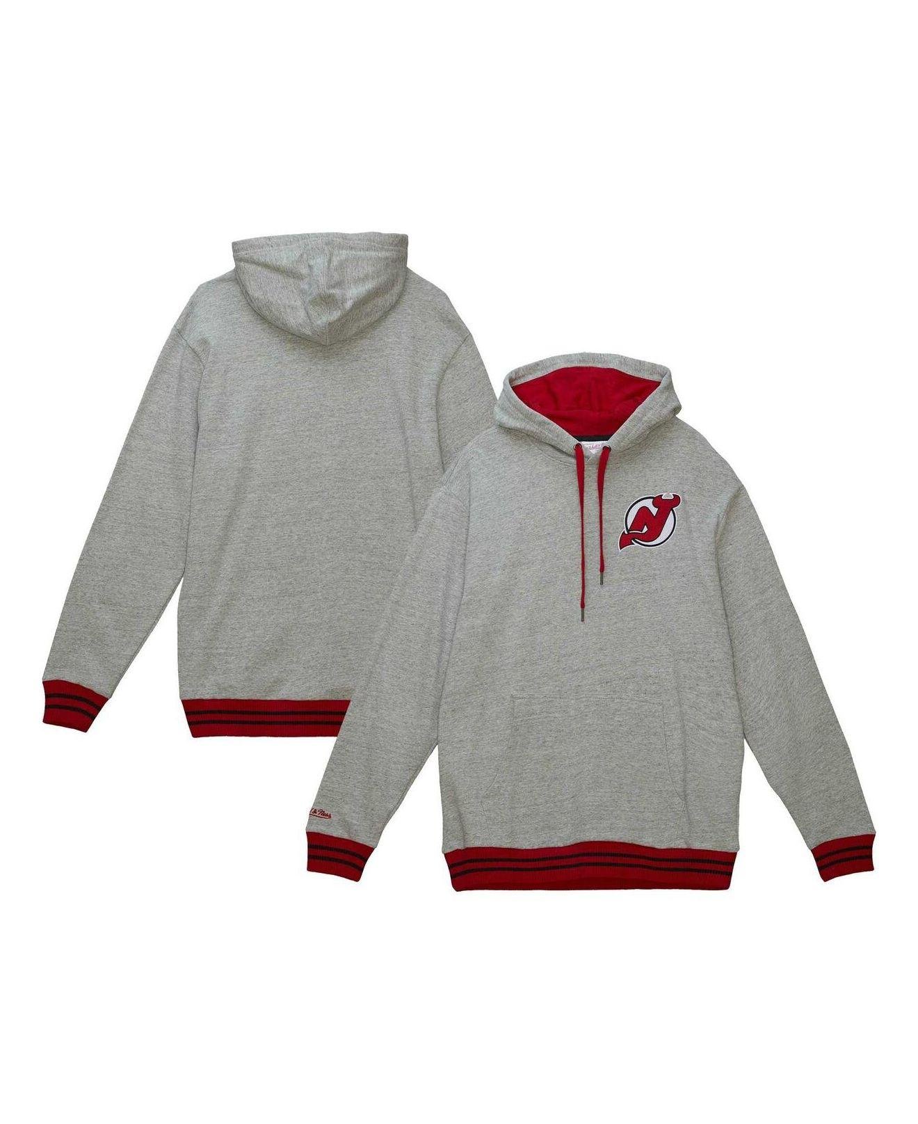 Lids Detroit Red Wings Mitchell & Ness Classic French Terry Pullover Hoodie  - Heather Gray