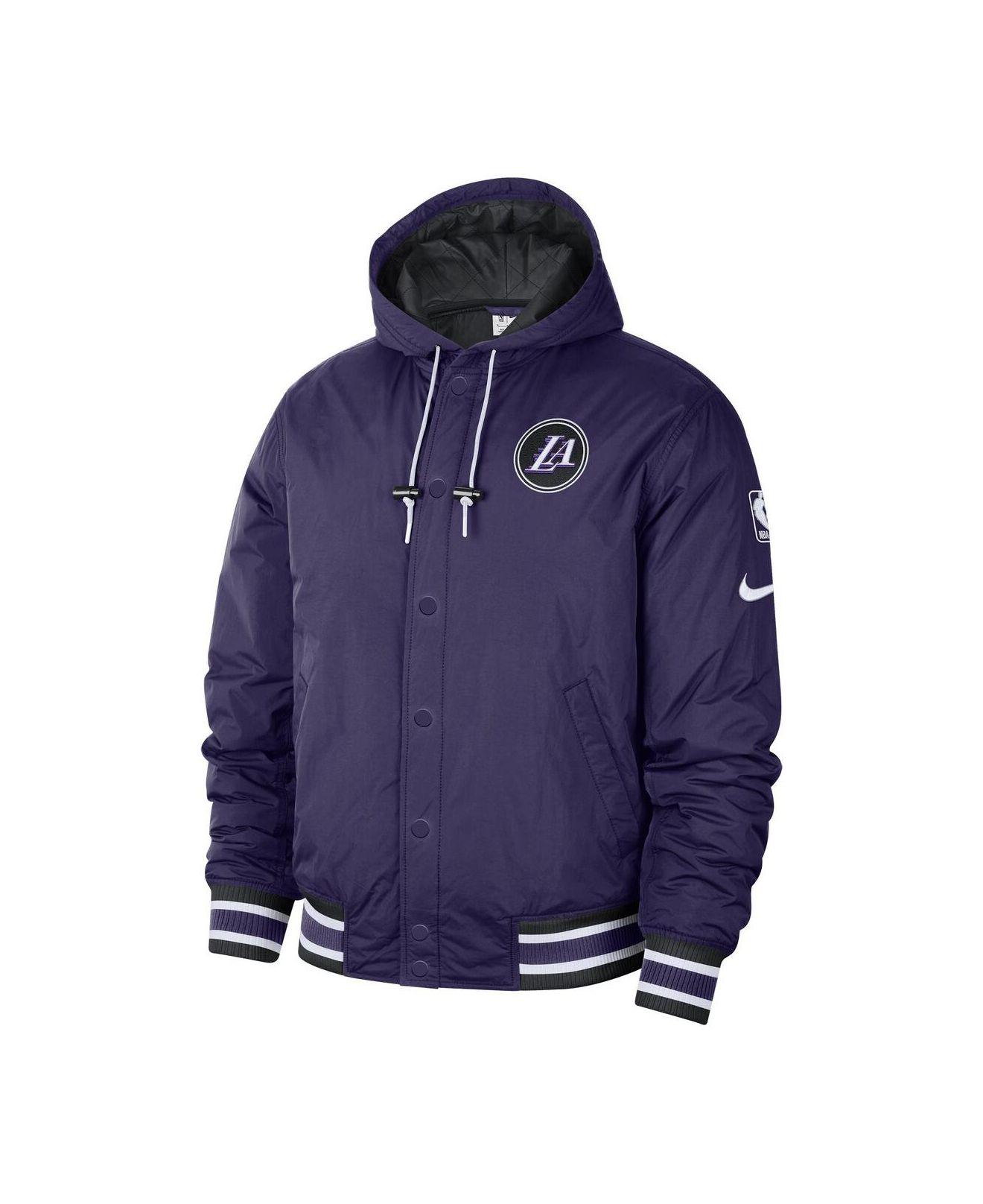 Nike Men's Nike Purple/Black Los Angeles Lakers 2021/22 City Edition  Courtside Heavyweight Fleece Full-Zip Hoodie