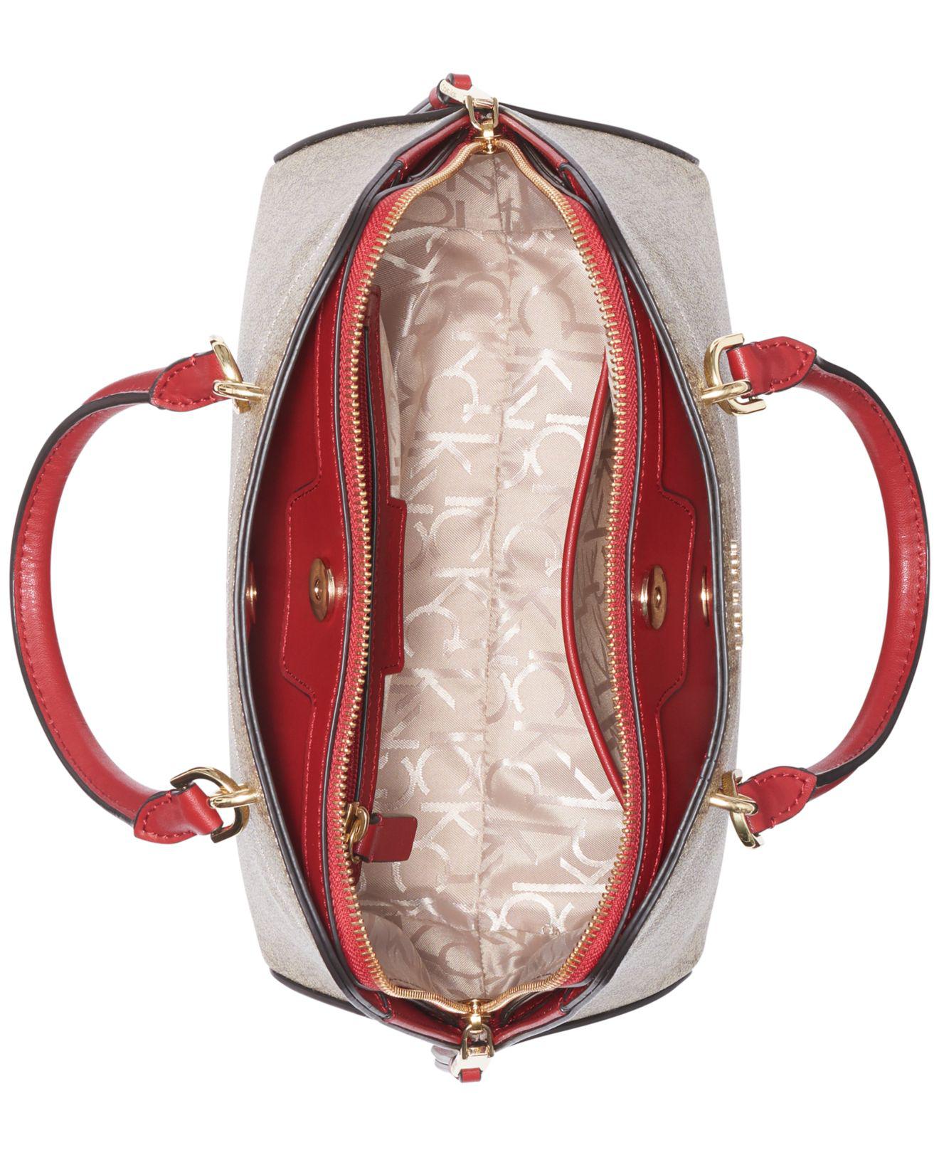 calvin klein susan signature satchel