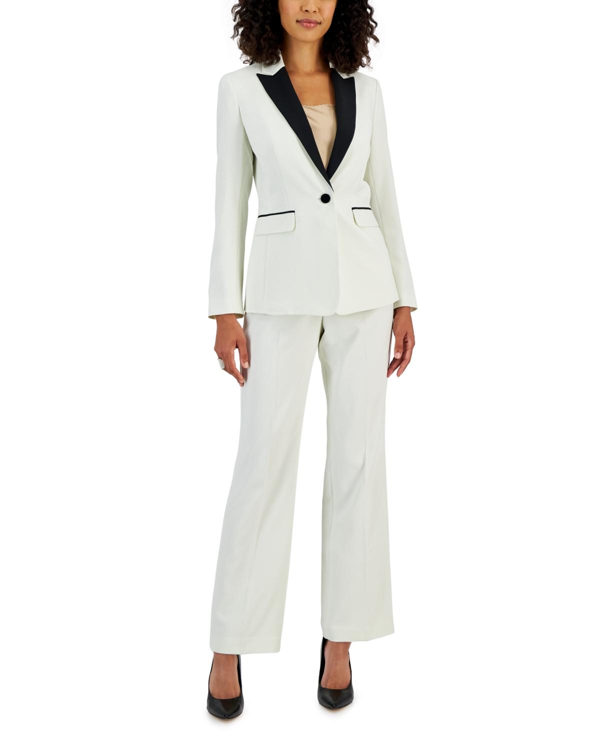 Le Suit Crepe Contrast-collar Jacket & Kate Straight-leg Pants in