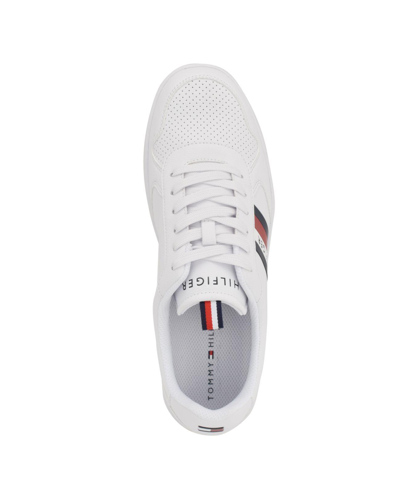 Tommy Hilfiger Lauro Perforated Detail Lace Up Sneakers in White for Men |  Lyst