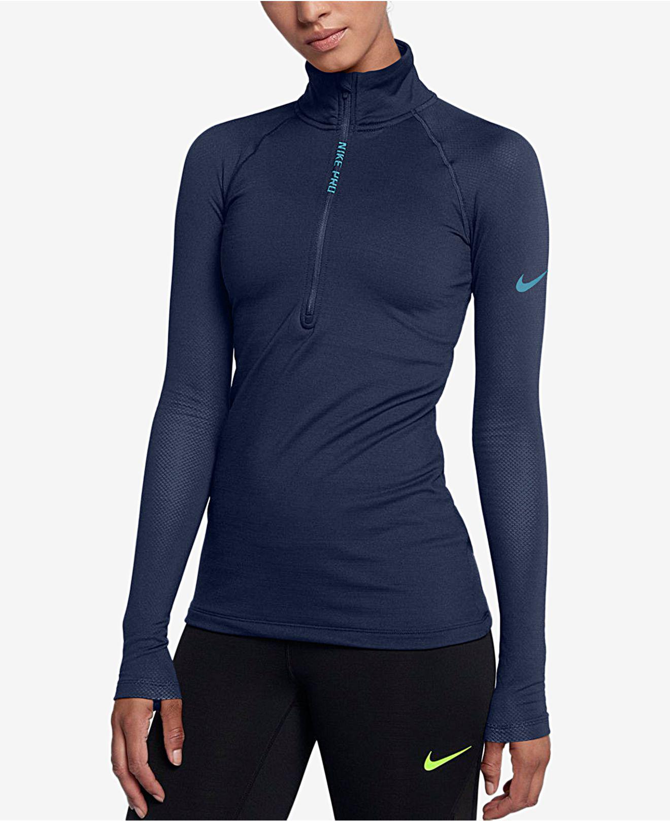 nike pro warm half zip