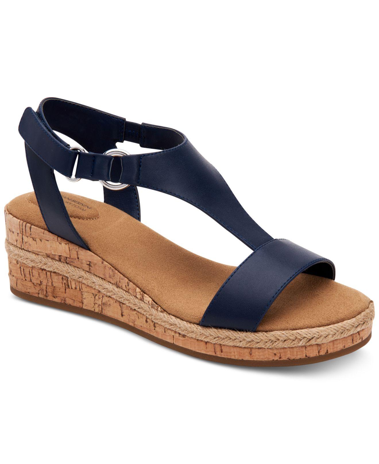 Giani Bernini Terrii Wedge Sandals, Created For Macy's in Blue - Lyst
