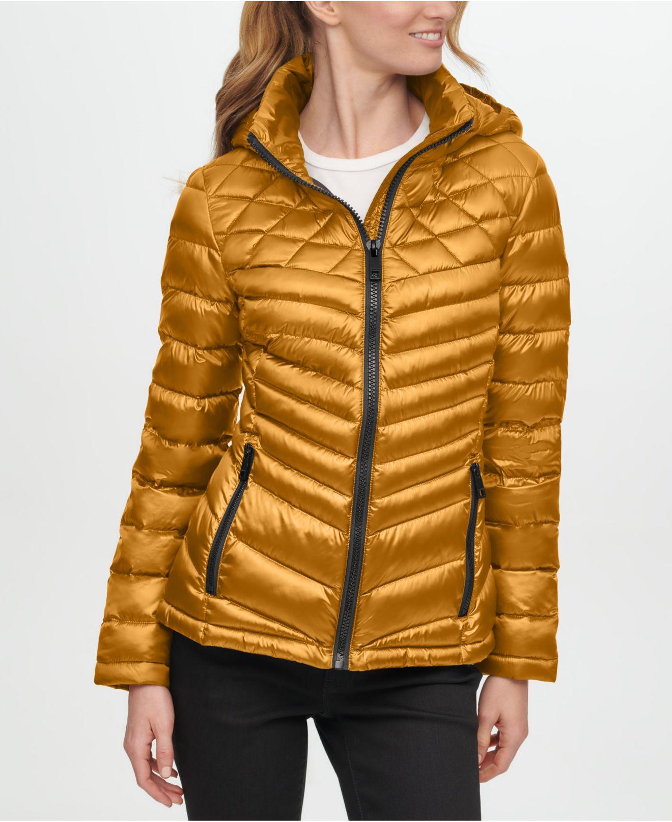 macy's calvin klein hooded puffer coat