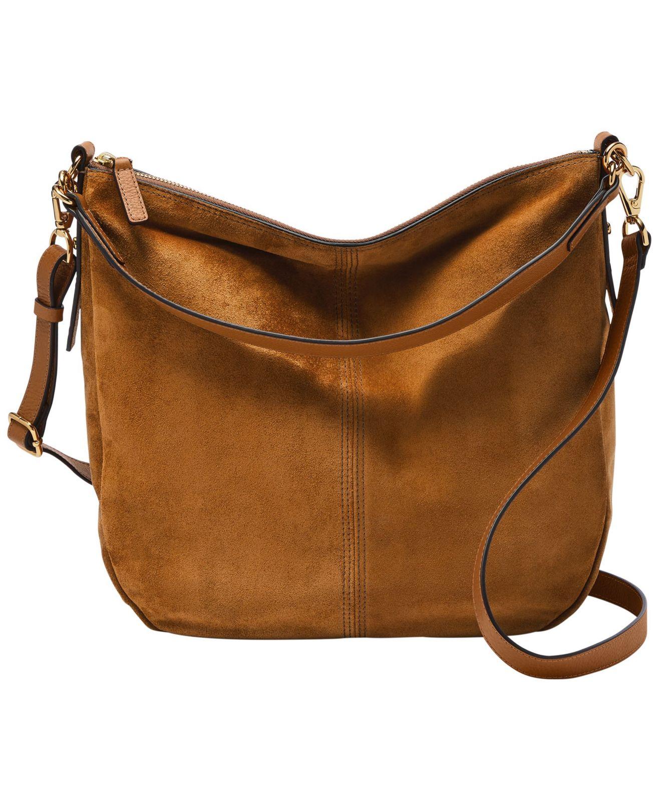 Fossil Jolie Suede Leather Hobo Bag in Brown Lyst