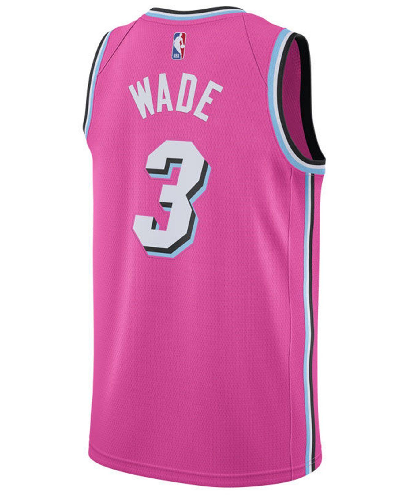 Nike Dwyane Wade Miami Heat Vice Nights Blue Pink Swingman Jersey
