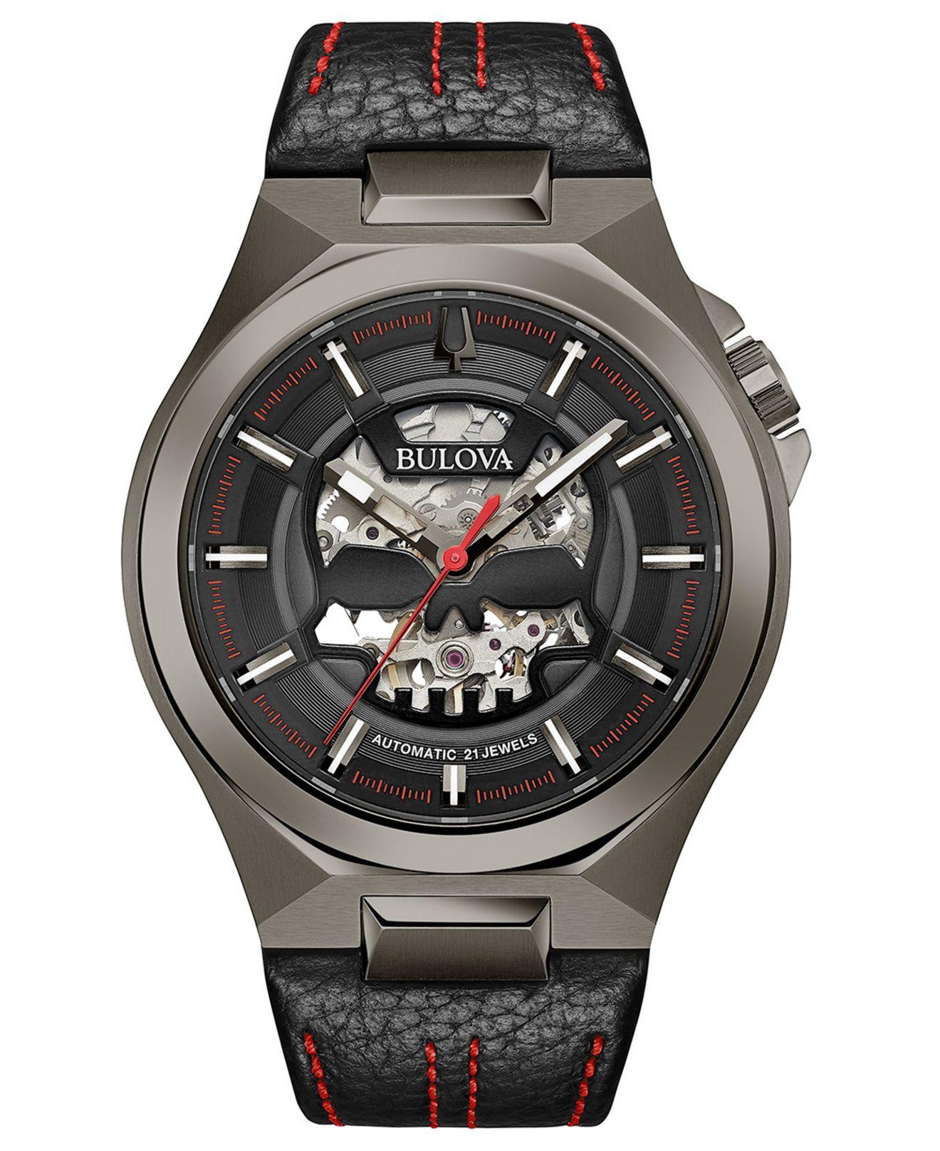 bulova automatic leather strap