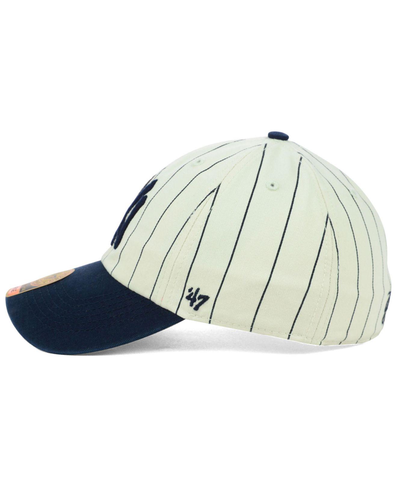 Pinstripes Knit Hat Elastic Soft Personalized Pattern Present Cap Yankee  Team Blue White Logo Ny Major Baseball American East