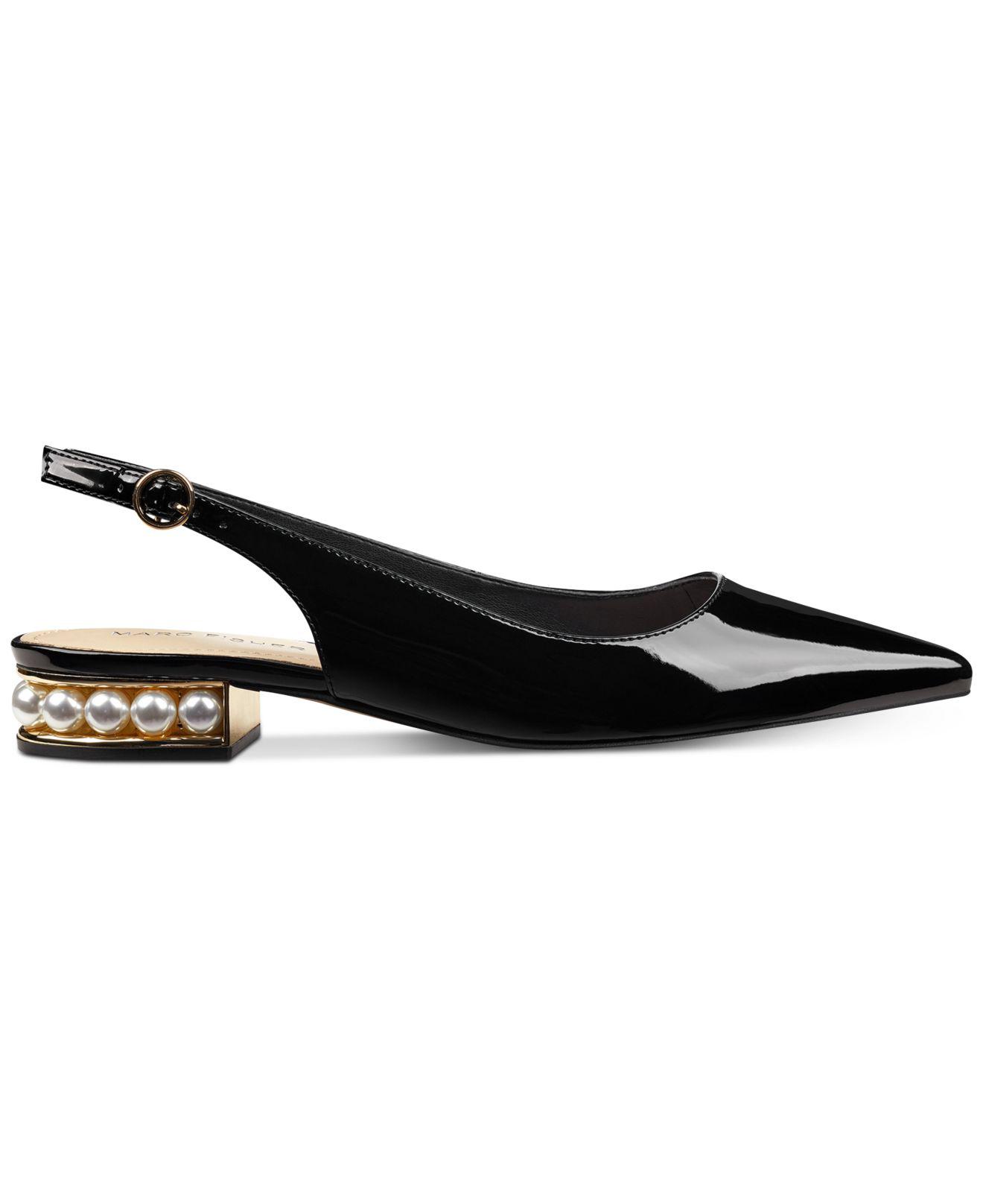 Marc Fisher Rise Slingback Pearl Flats in Black | Lyst