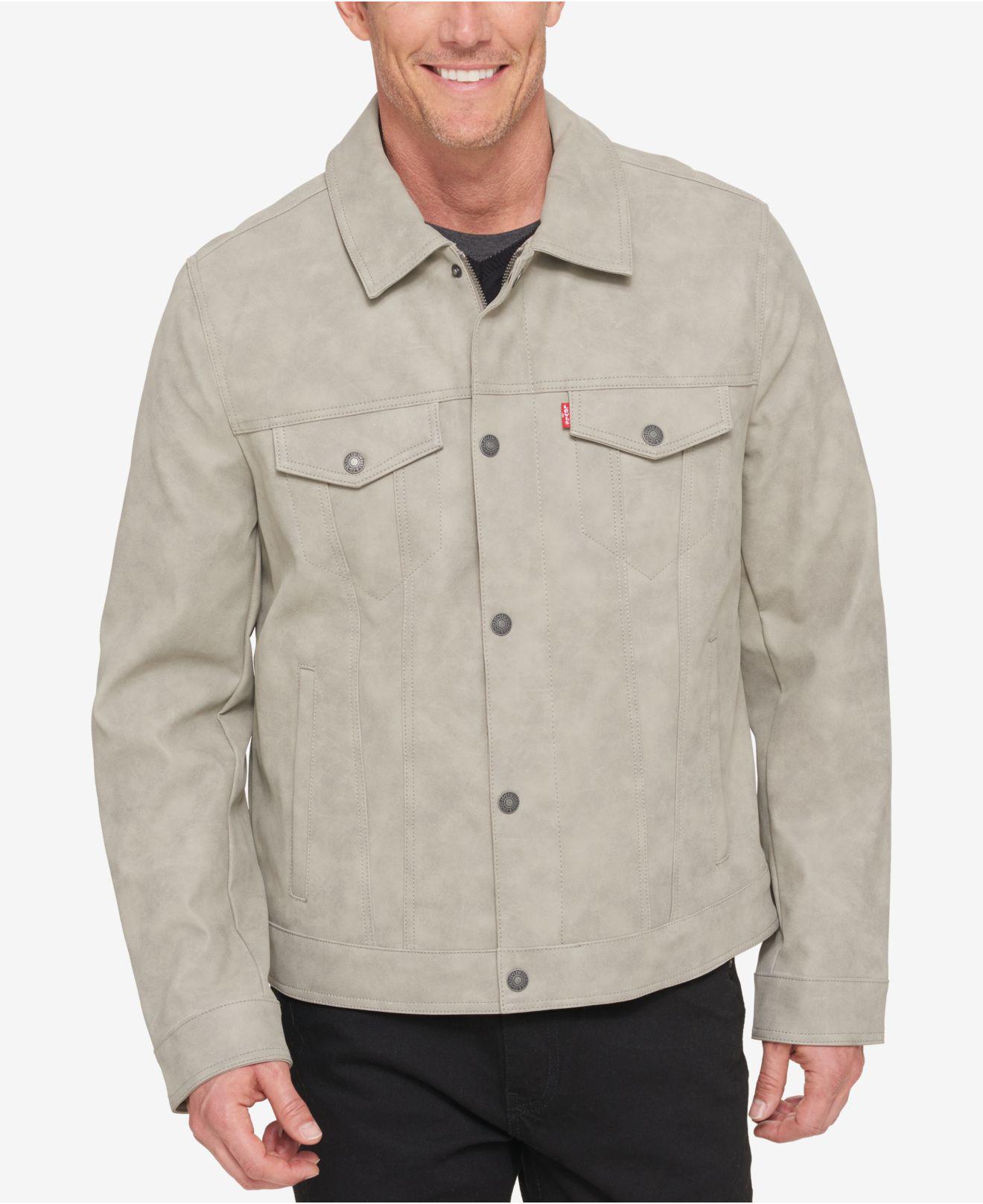 Levi's Men's Suede Trucker Jacket in lt Grey (Gray) for Men - Lyst