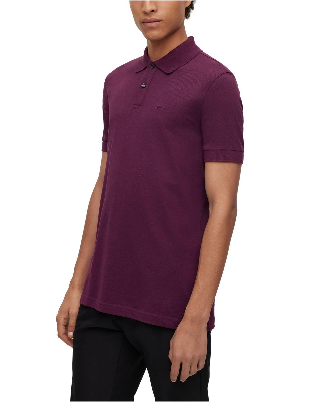 BOSS by HUGO BOSS Regular-fit Logo Embroidery Polo Shirt in Purple for Men  | Lyst