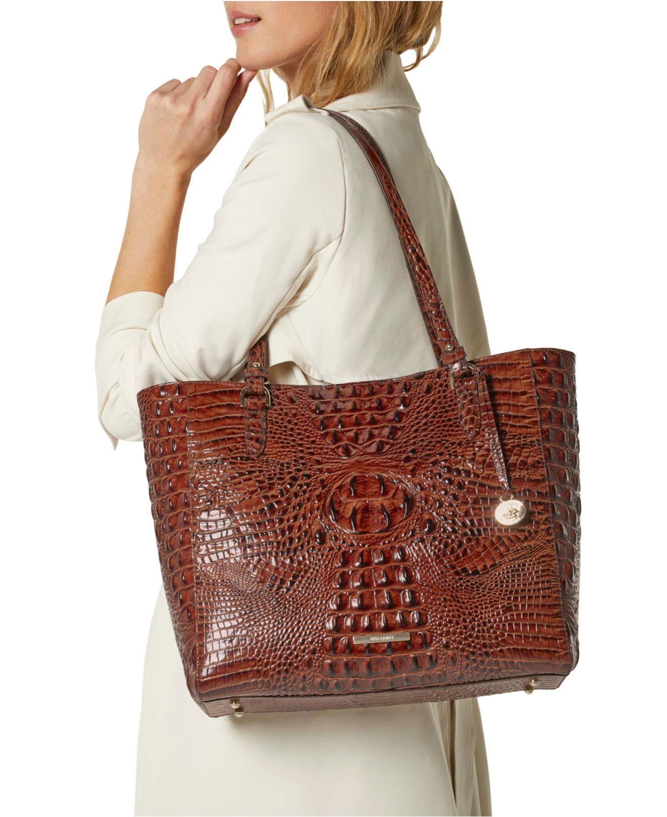 Brahmin Extra-large April Cocoa Ombre Melbourne Leather Tote in