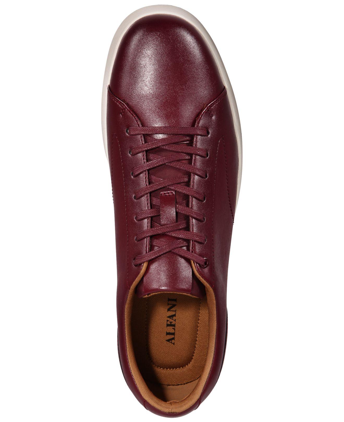 Alfani Leather Benny Lace-up Sneakers 