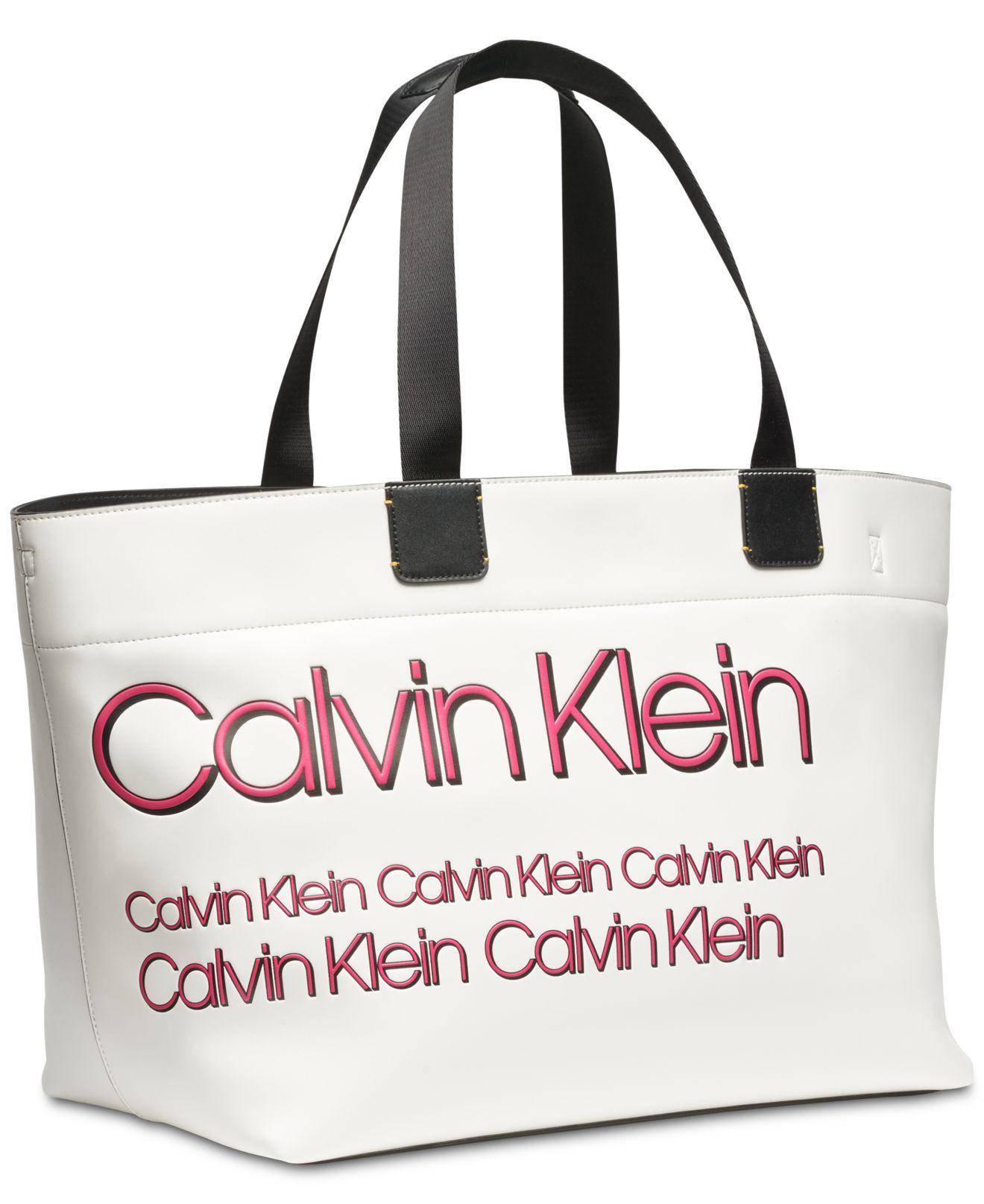 calvin klein naomi woven tote