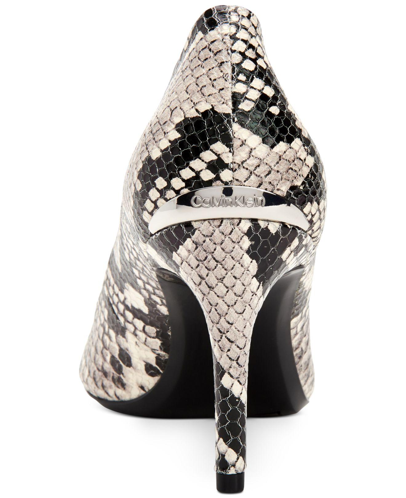 Calvin Klein Gayle Snakeskin-print Stiletto Pumps | Lyst