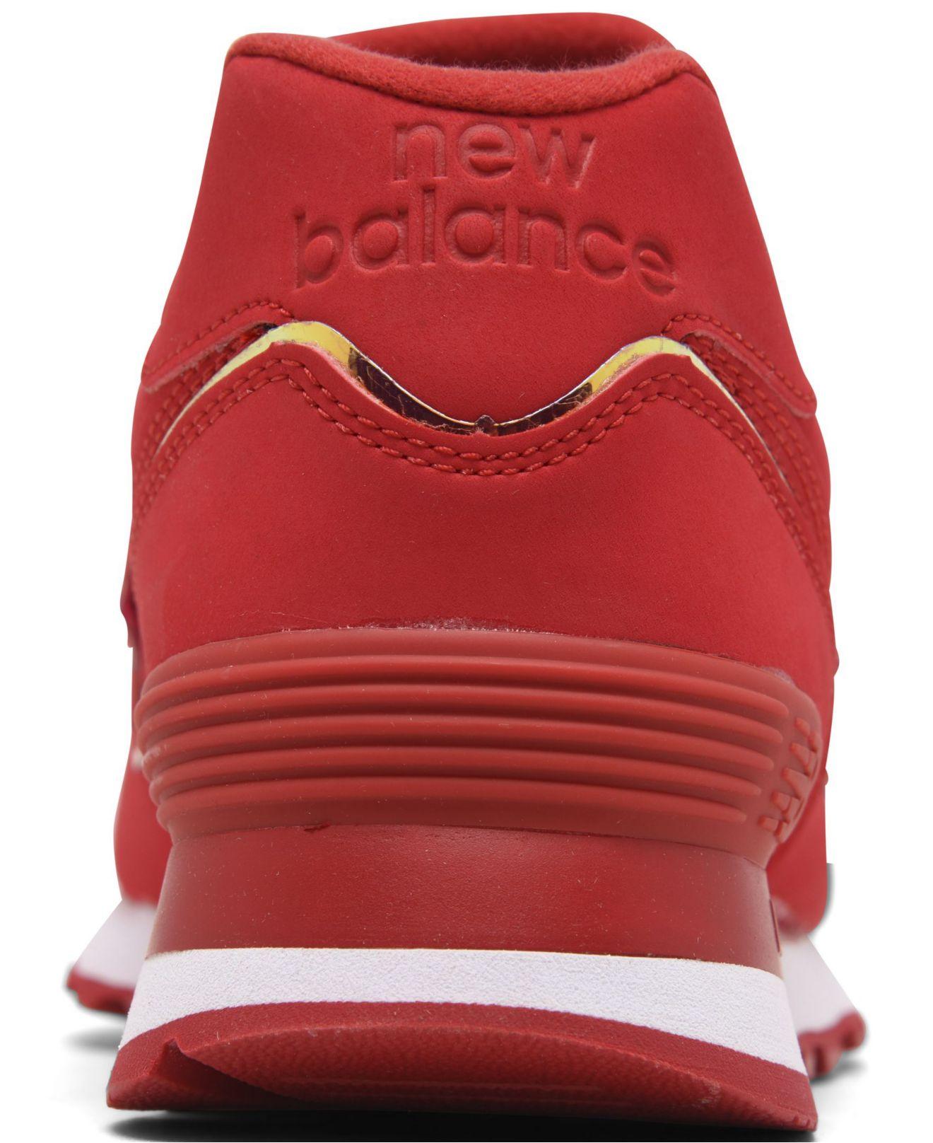 New Balance 574 Iridescent Casual Sneakers From Finish Line in Red | Lyst