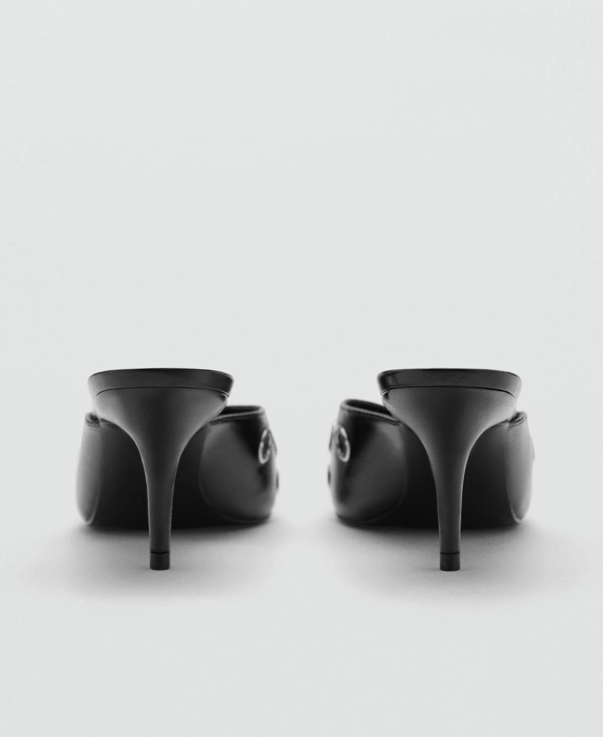 Mango Metallic Detail Slingback Shoes in Black Lyst