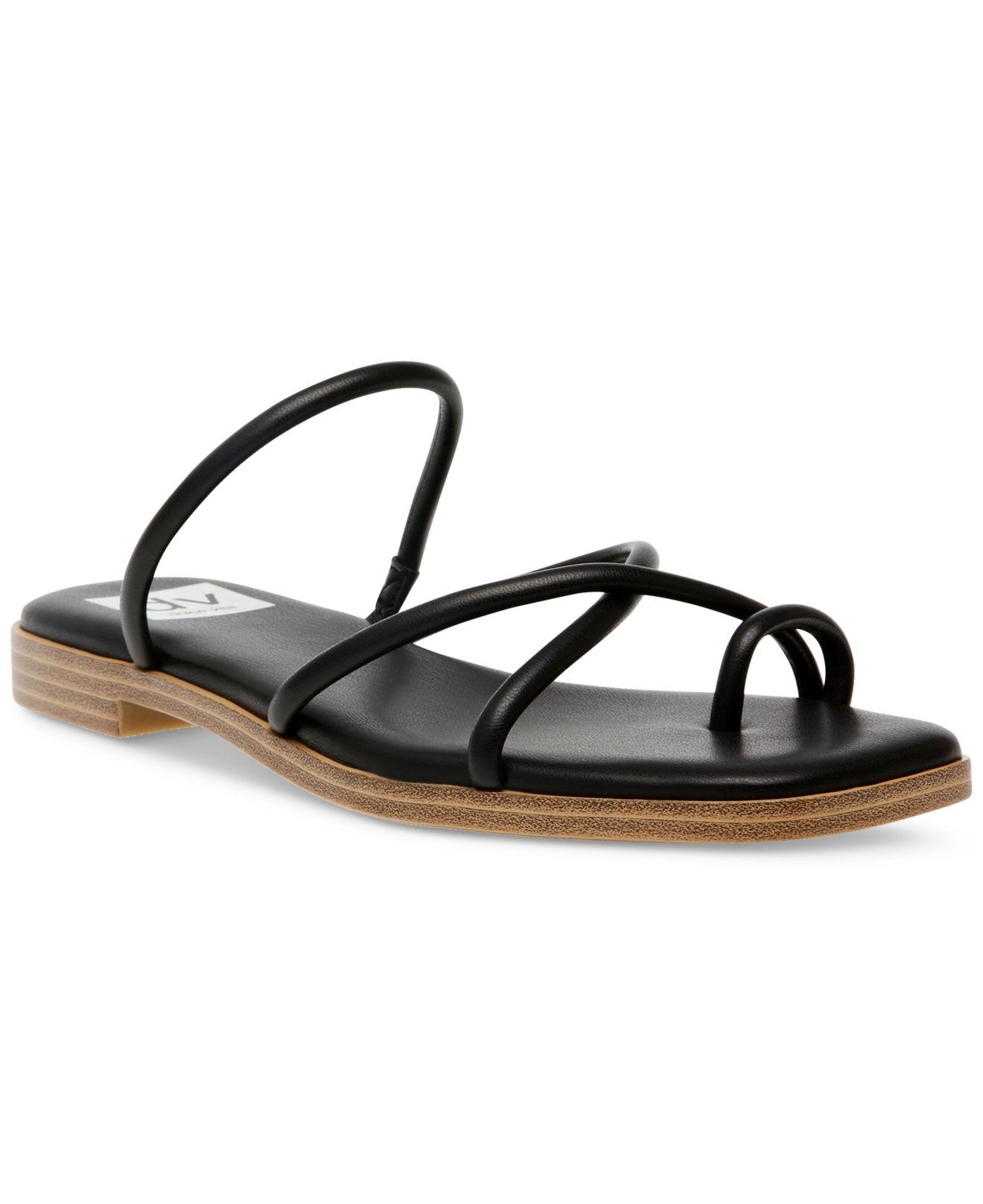 DV by Dolce Vita Milany Strappy Flat Sandals in Black | Lyst Canada
