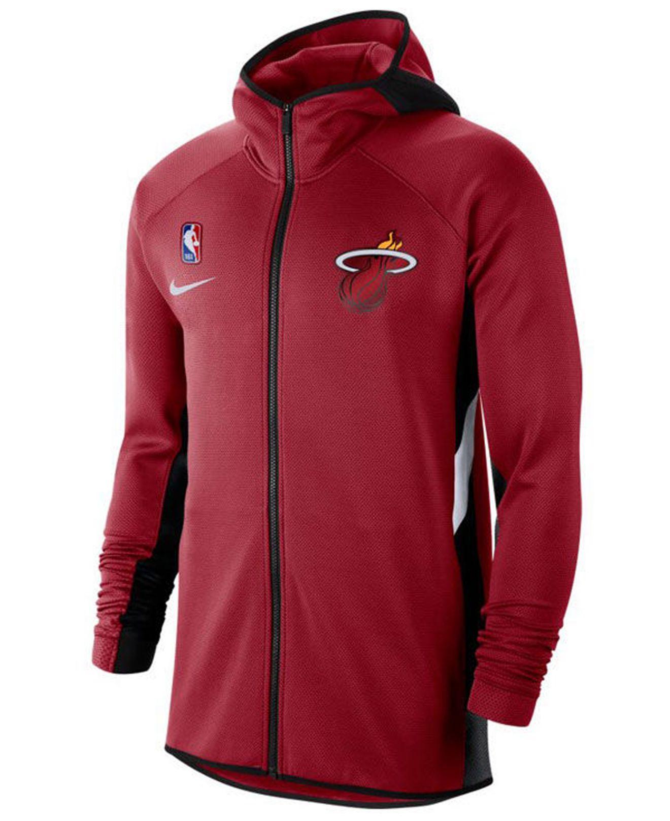 Nike Synthetic Miami Heat Thermaflex Showtime Full-zip Hoodie in Red for Men  - Lyst