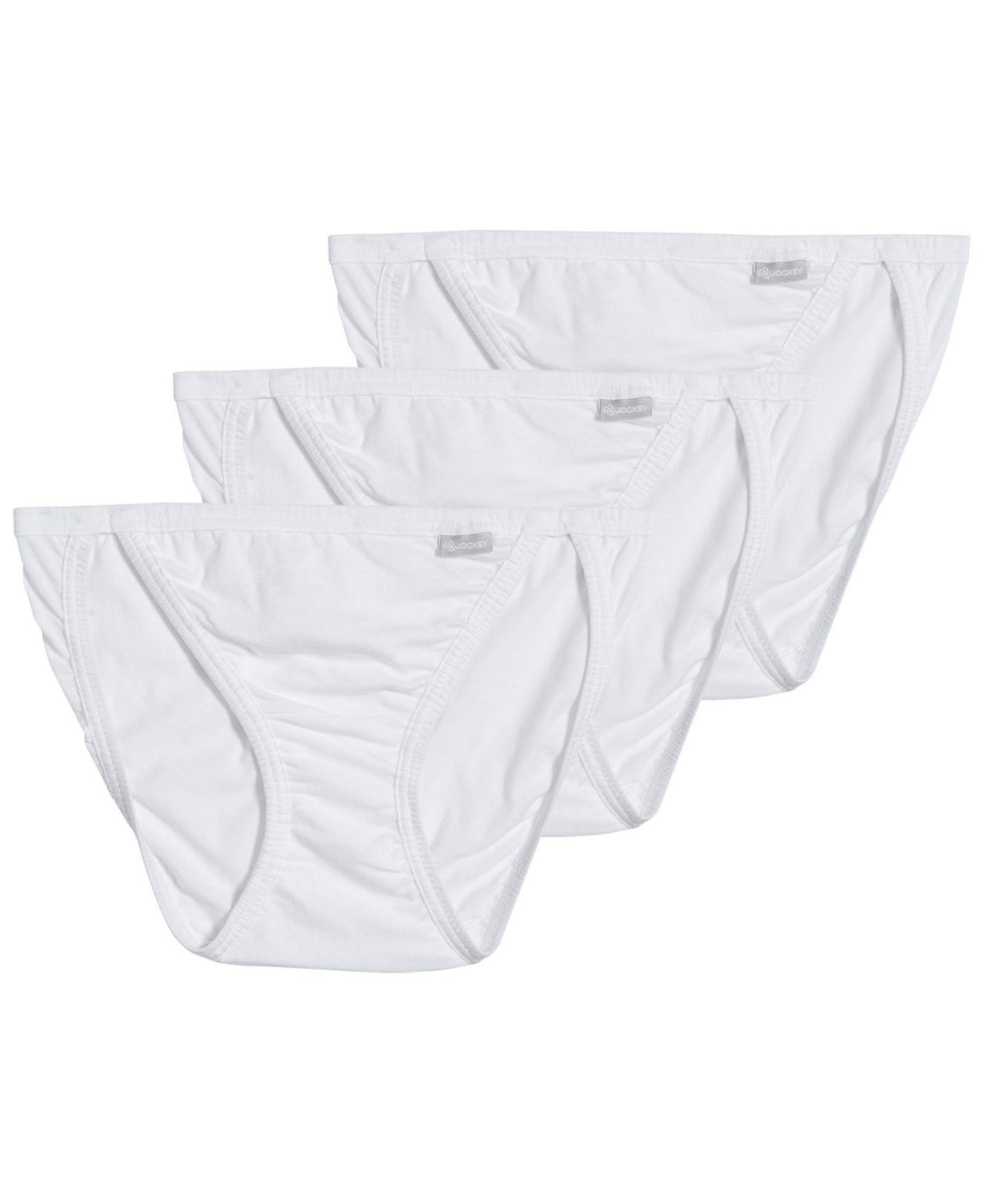 Jockey Cotton Elance String Bikini Underwear 3 Pack 1483 in 3 White