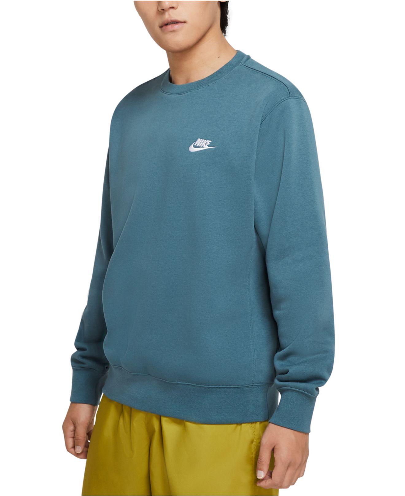 Nike Club Fleece Crew Sweatshirt in Ash Green (Green) for Men | Lyst