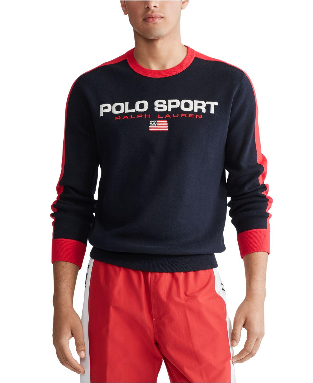 Polo Ralph Lauren Cotton Polo Sport Sweater in Navy (Blue) for Men | Lyst