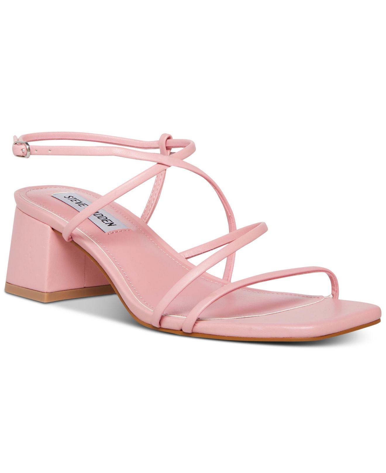 Steve Madden Rianna Strappy Block-heel Sandals in Pink | Lyst