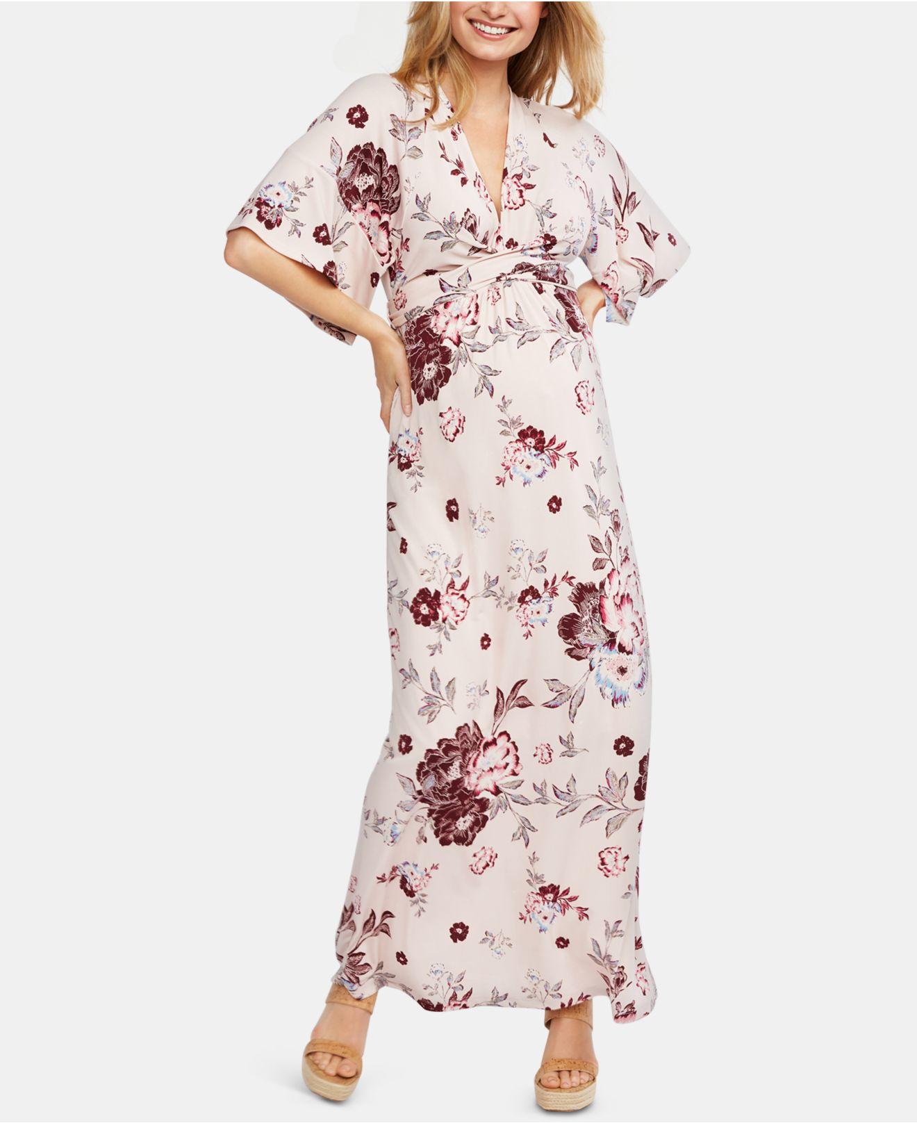 Jessica Simpson Synthetic Maternity Printed Maxi Dress in Pink Floral (Pink) Lyst