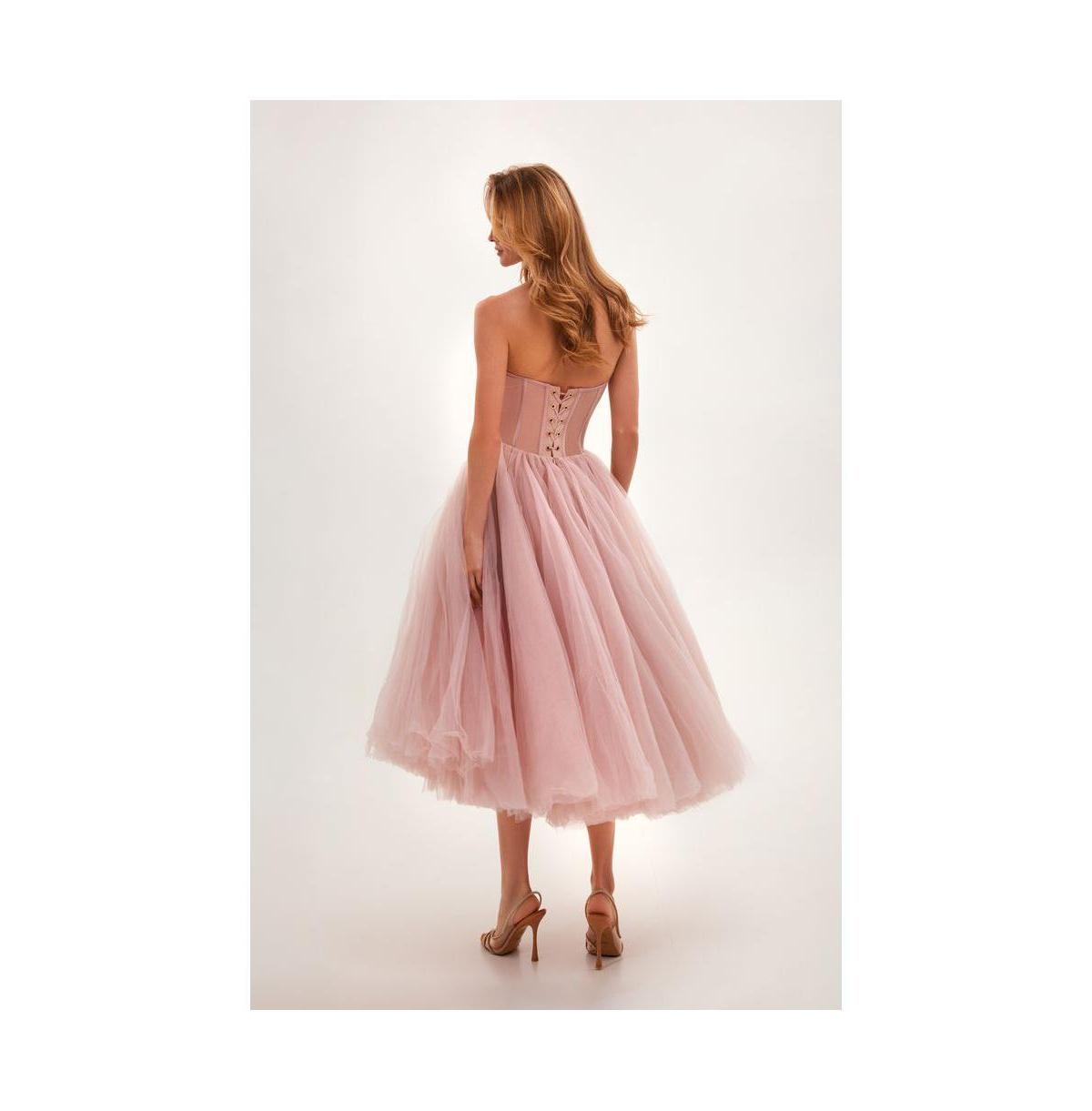 Puffy Midi Milla Clothing Millà Strapless Puffy Midi Tulle Dress