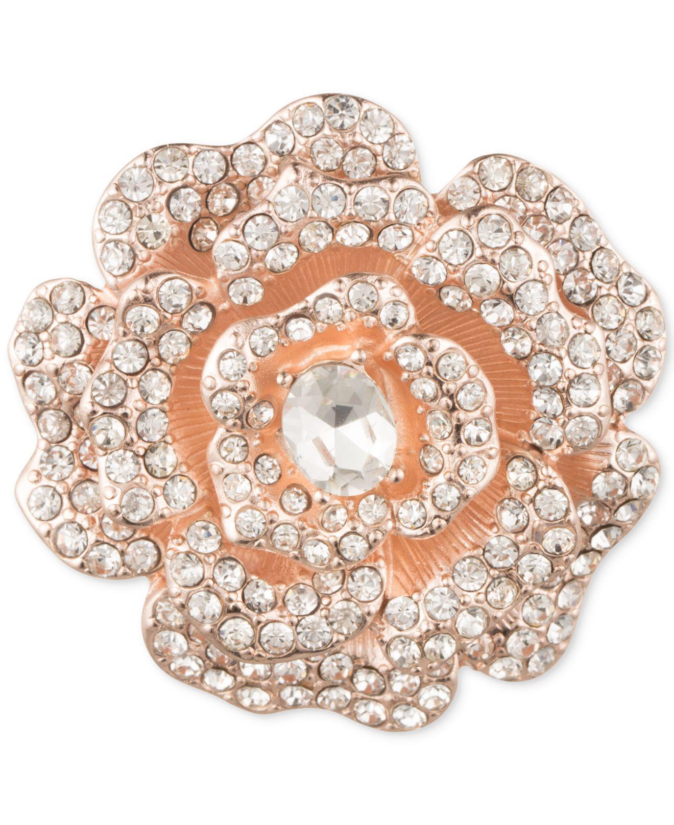 crystal flower brooch