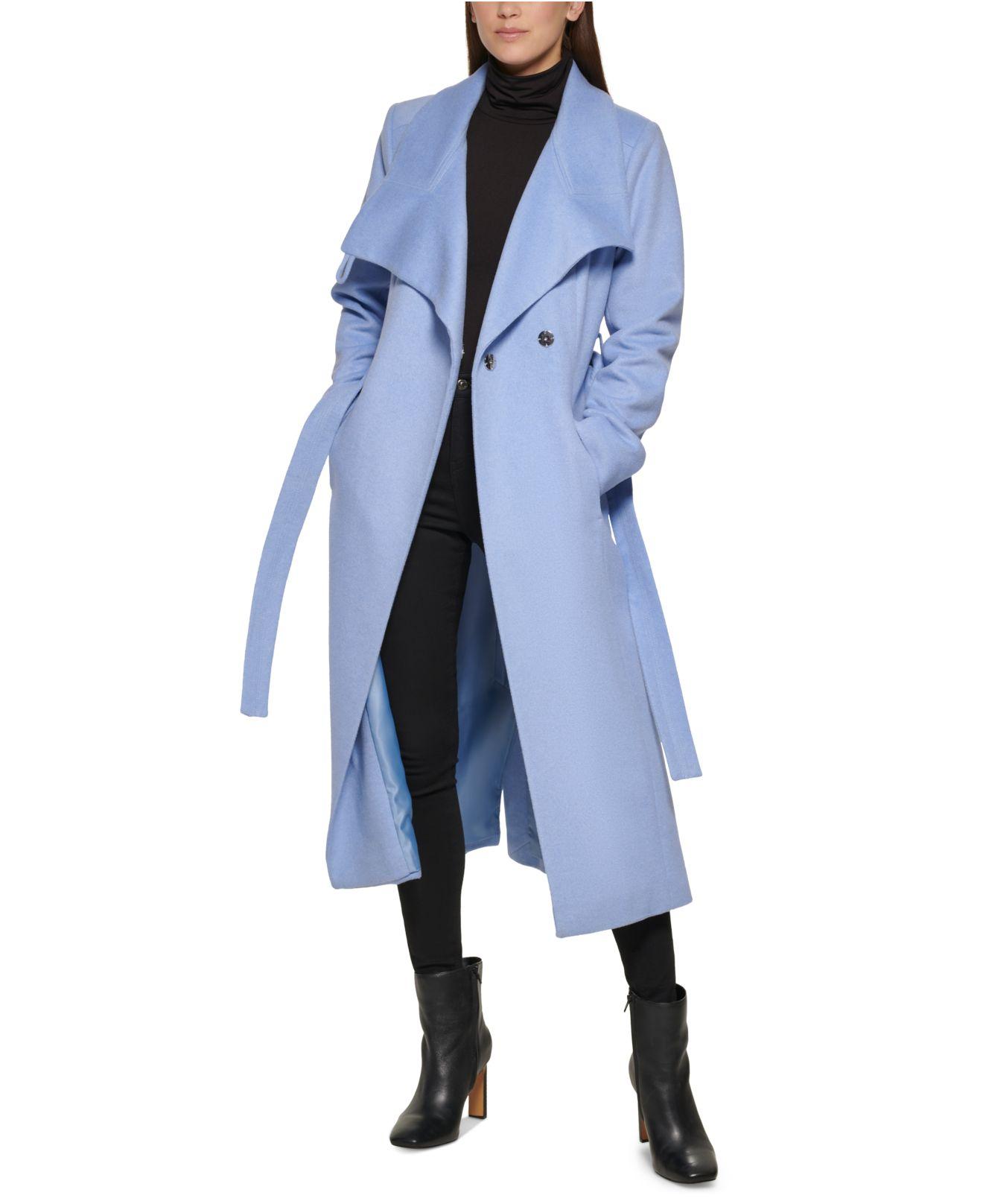 Kenneth cole asymmetrical on sale belted maxi wool coat