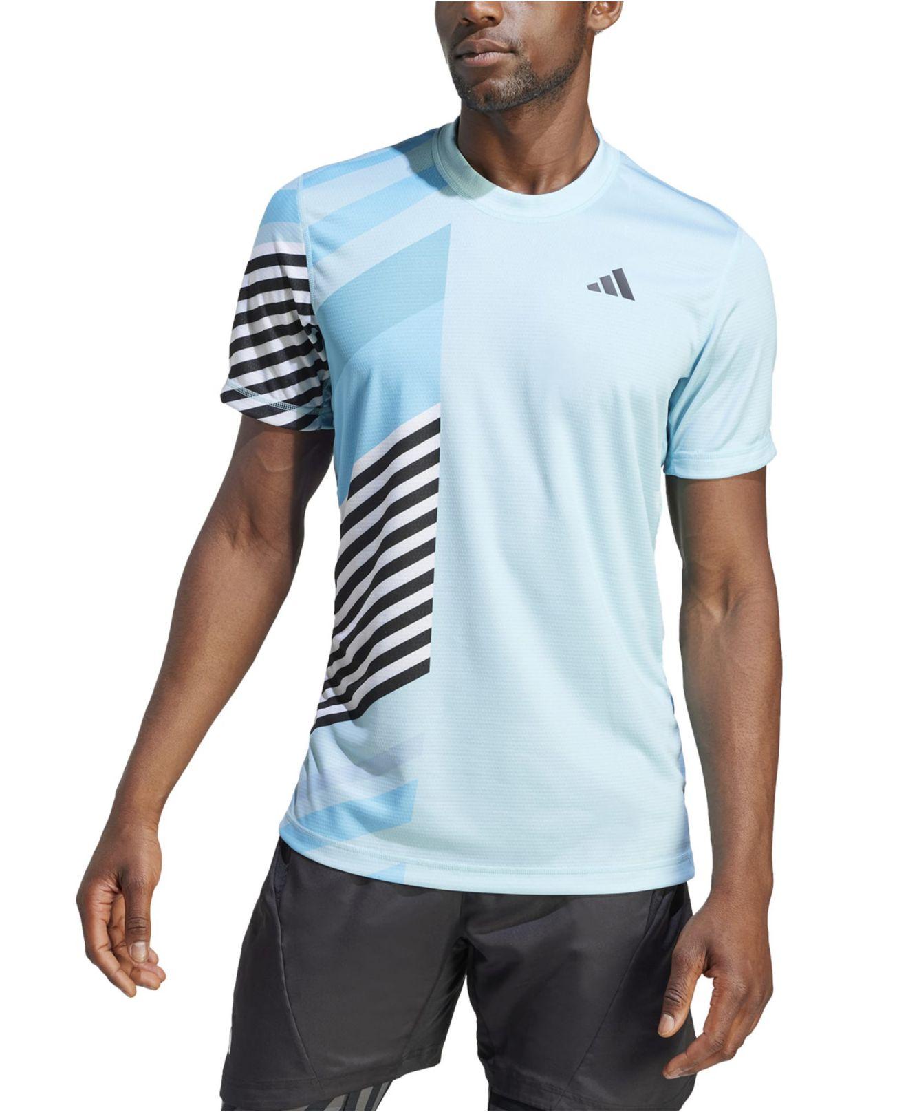 adidas Us Open Freelift Slim-fit Short Sleeve Crewneck Tennis T-shirt in  Blue for Men | Lyst