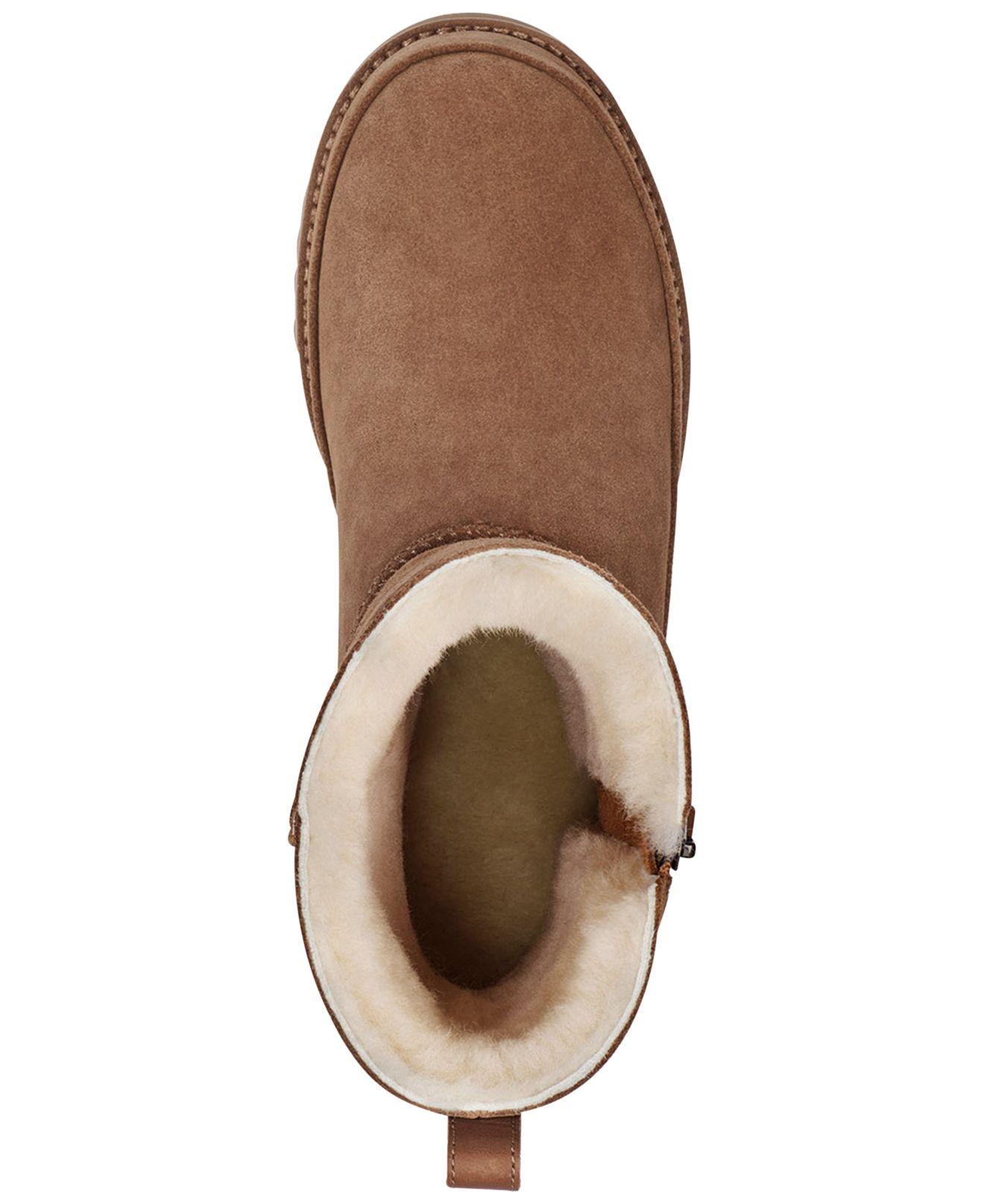 UGG Classic Zip Short Boots in Brown | Lyst