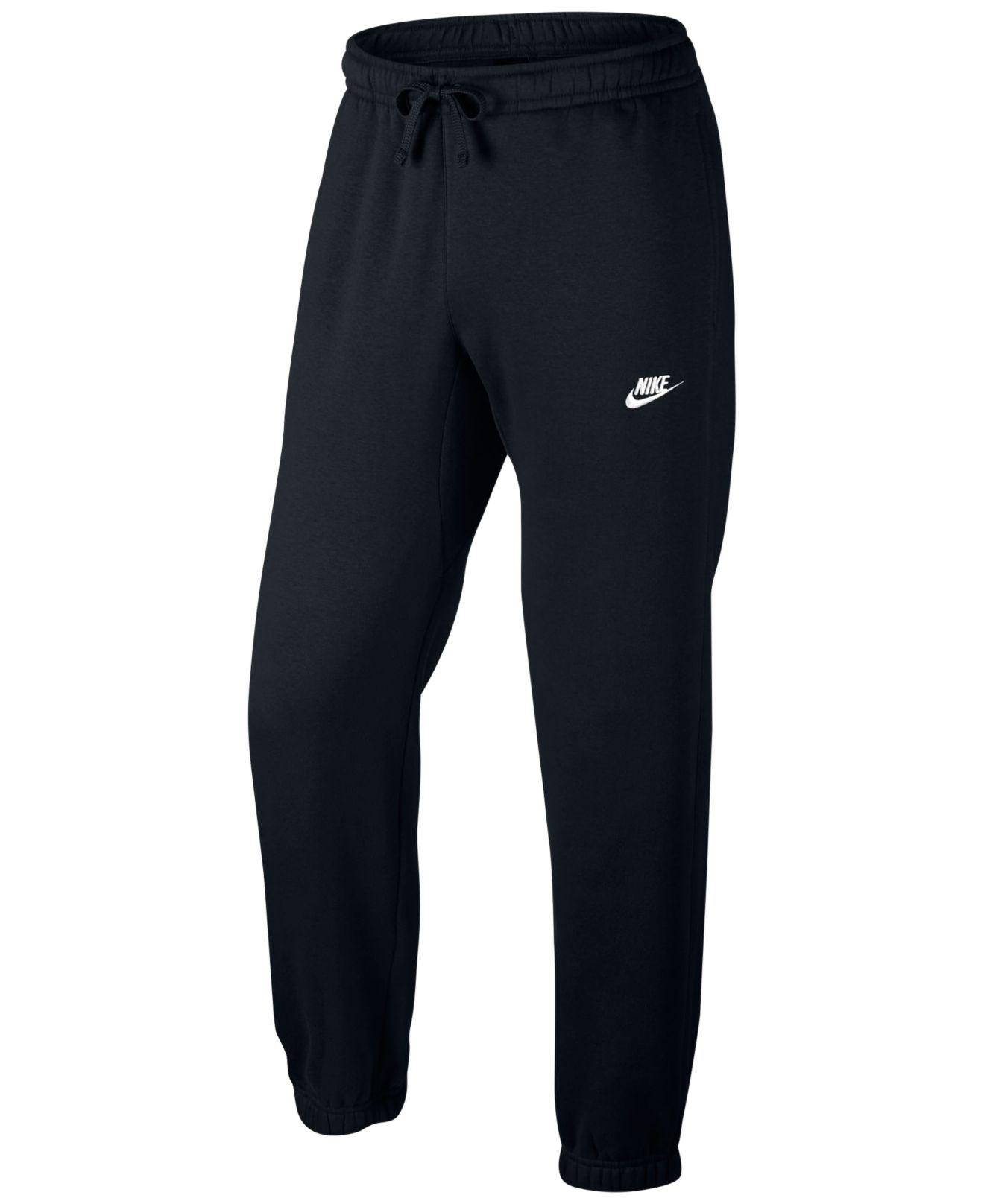 Nike Fleece Cuffed Bottom Pants in Black for Men - Lyst