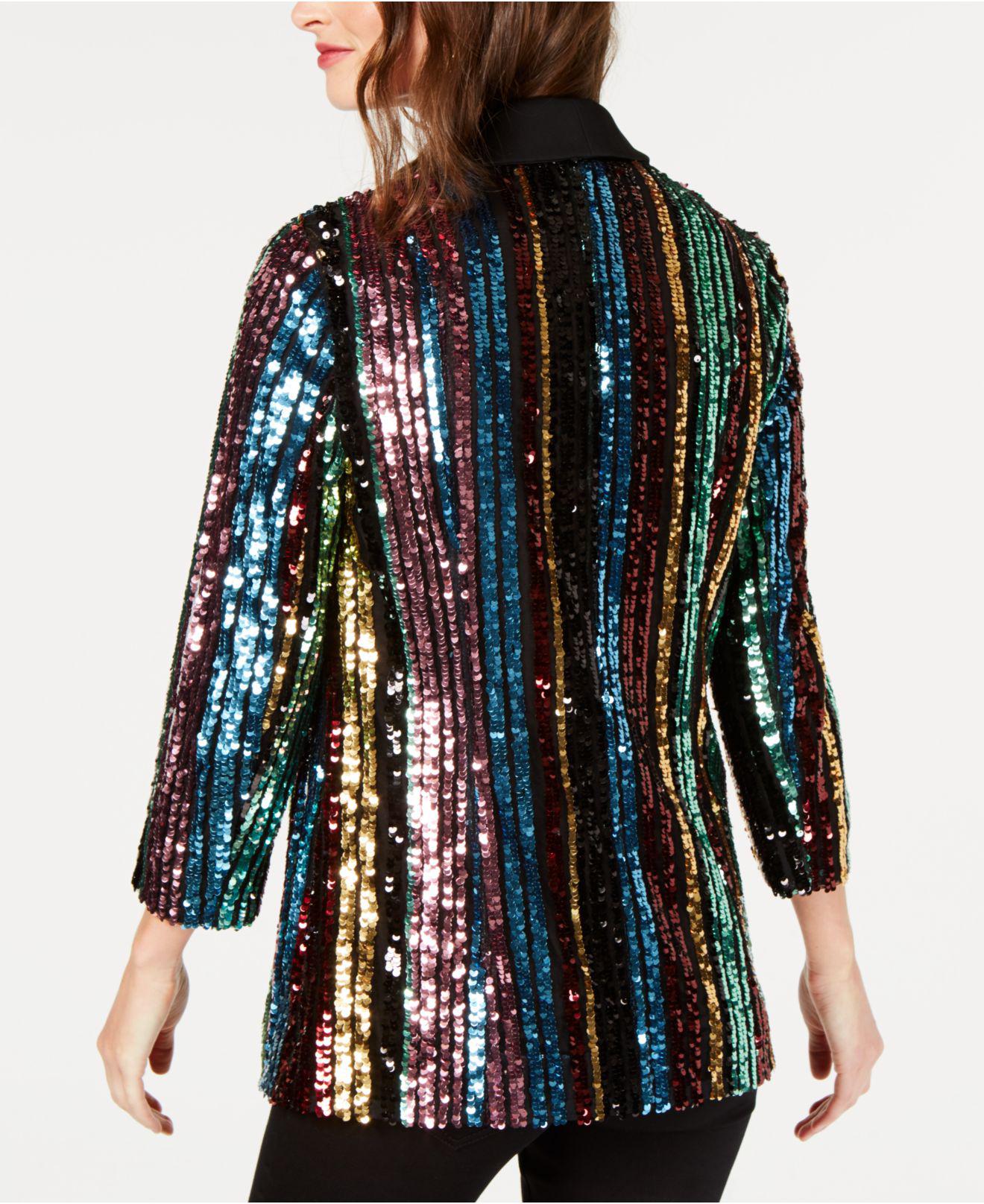 INC International Concepts I.n.c. Rainbow Sequined Blazer, Created For  Macy's | Lyst