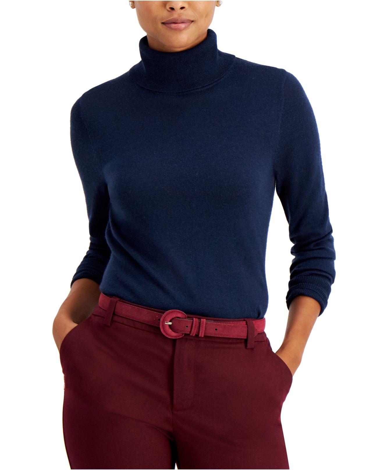Charter Club Wool Turtleneck Sweater, Created For Macy's in Blue - Lyst